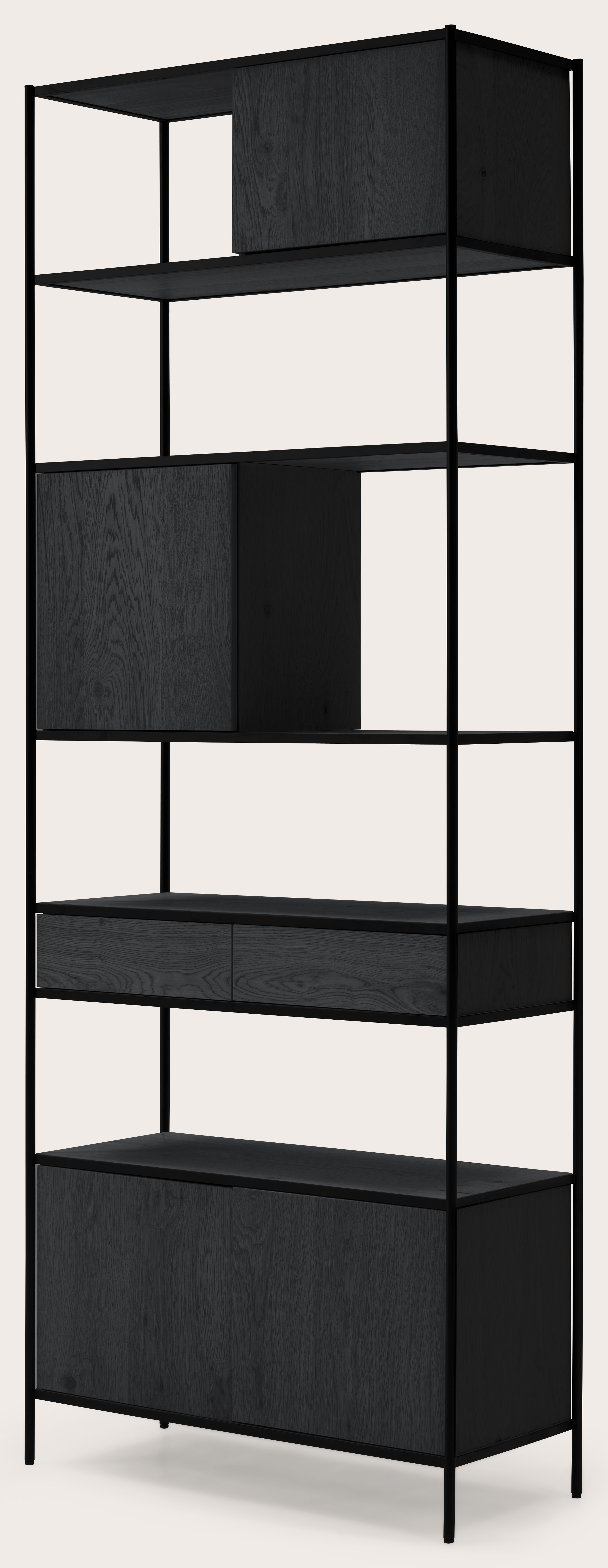Scaletto hoog rek rechts in zwarte eik 83 x 36 cm