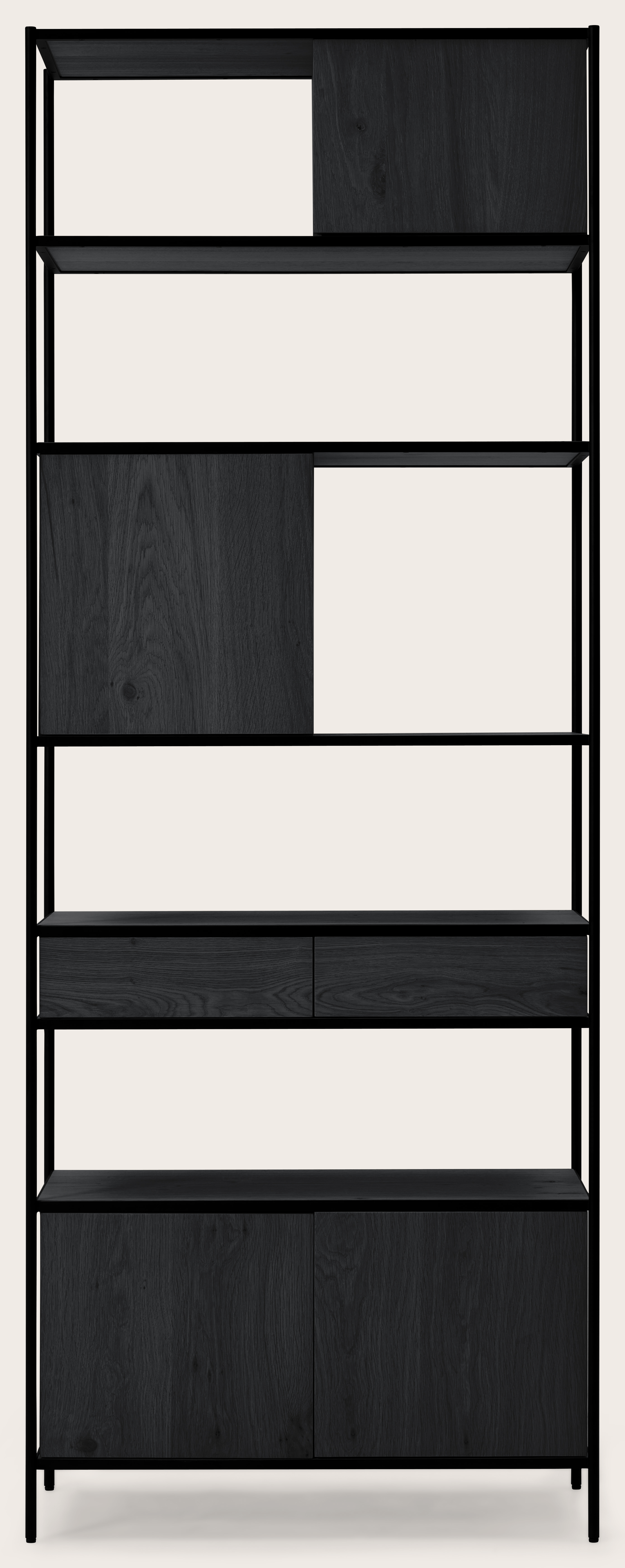 Scaletto hoog rek rechts in zwarte eik 83 x 36 cm
