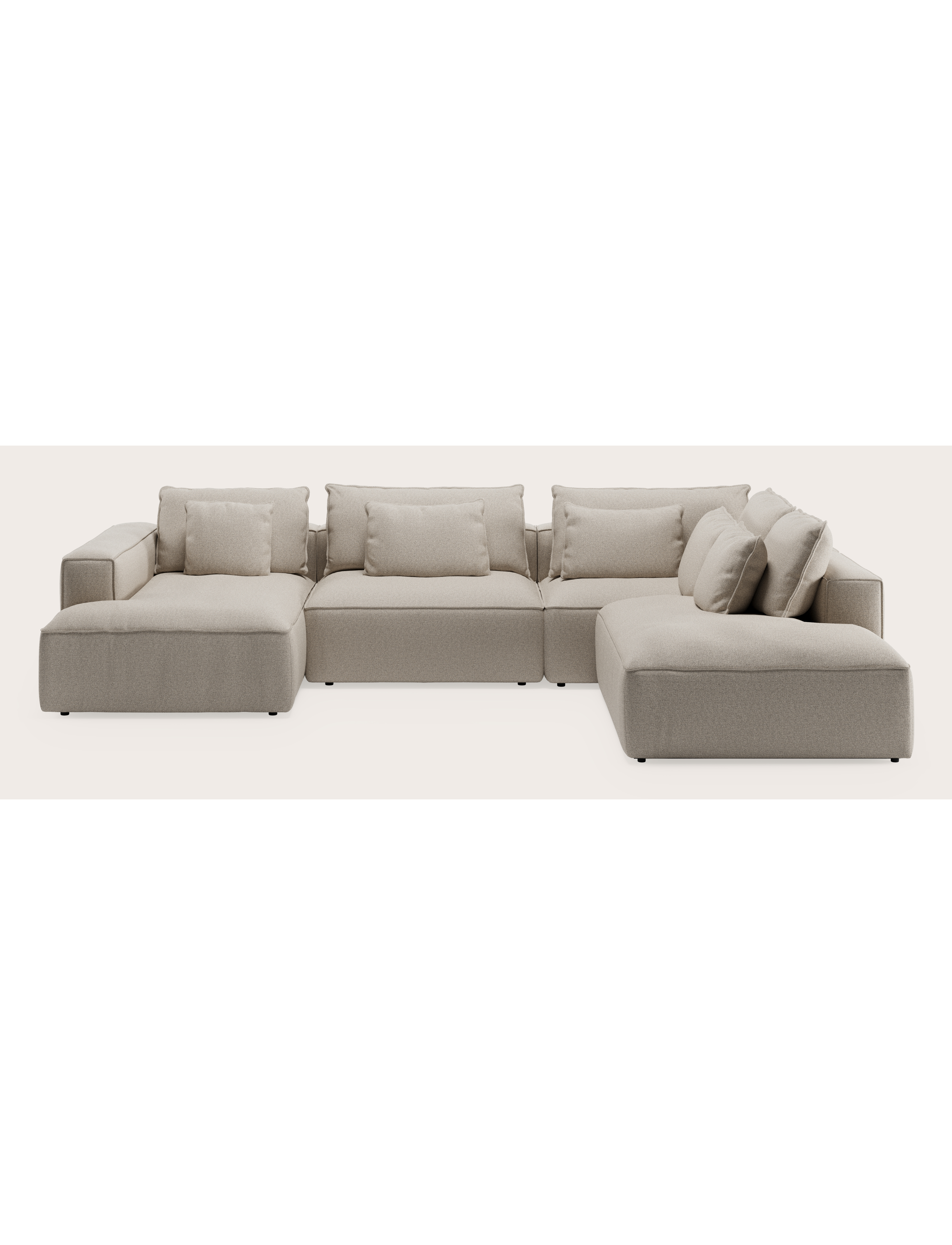 Canapé d'angle Duomo 6 places en Brio tissu Natural