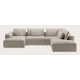 Canapé d'angle U 6 places avec chaise longue long gauche et extrémité ouverte droite (+coussin)