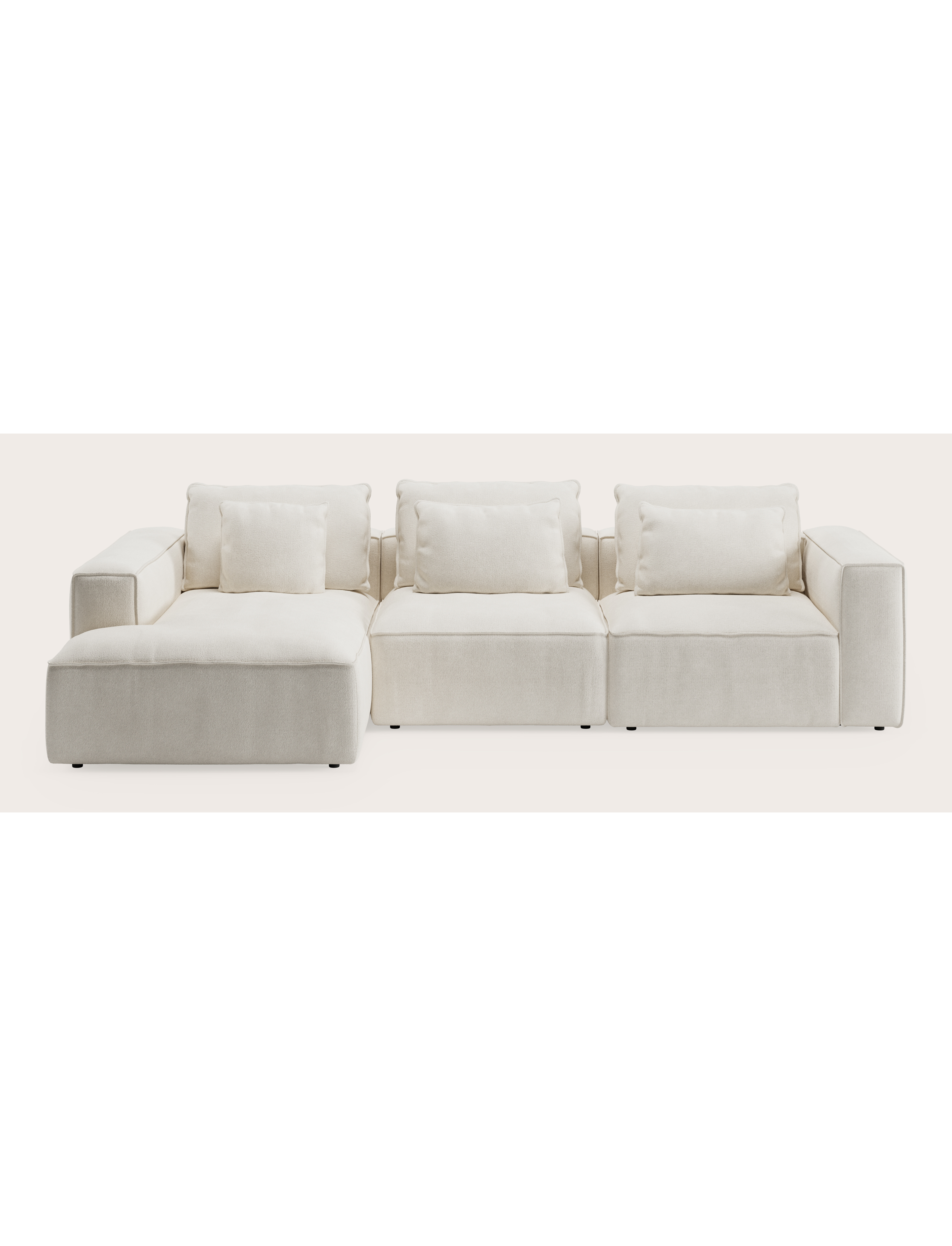 DUOMO 1,5s CL long L + 1s CENTER + 1s END R VOLTI fabric PEARL