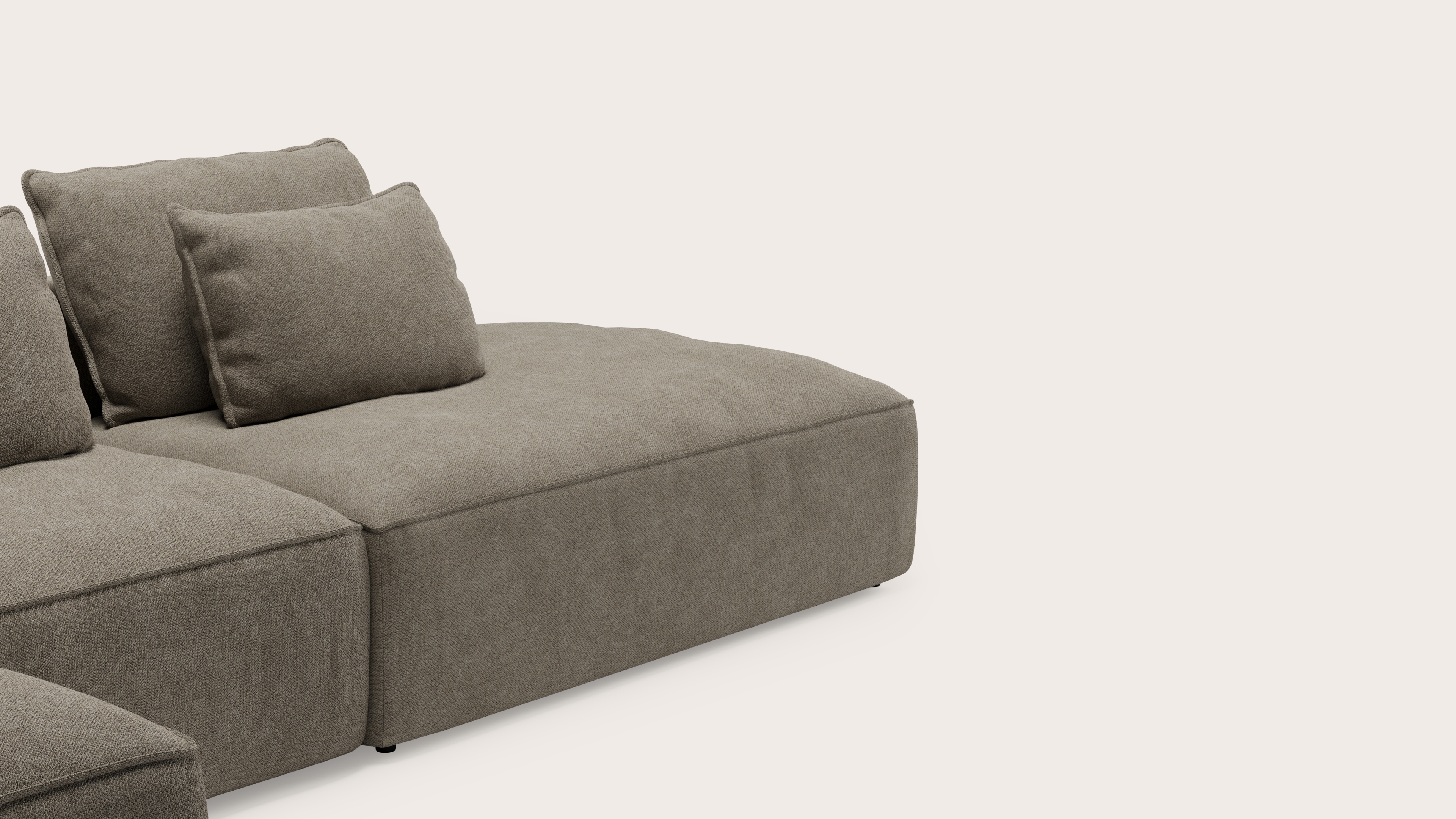 DUOMO 2s CL long L + 1s CENTER + OE R VOLTI fabric TRUFFLE