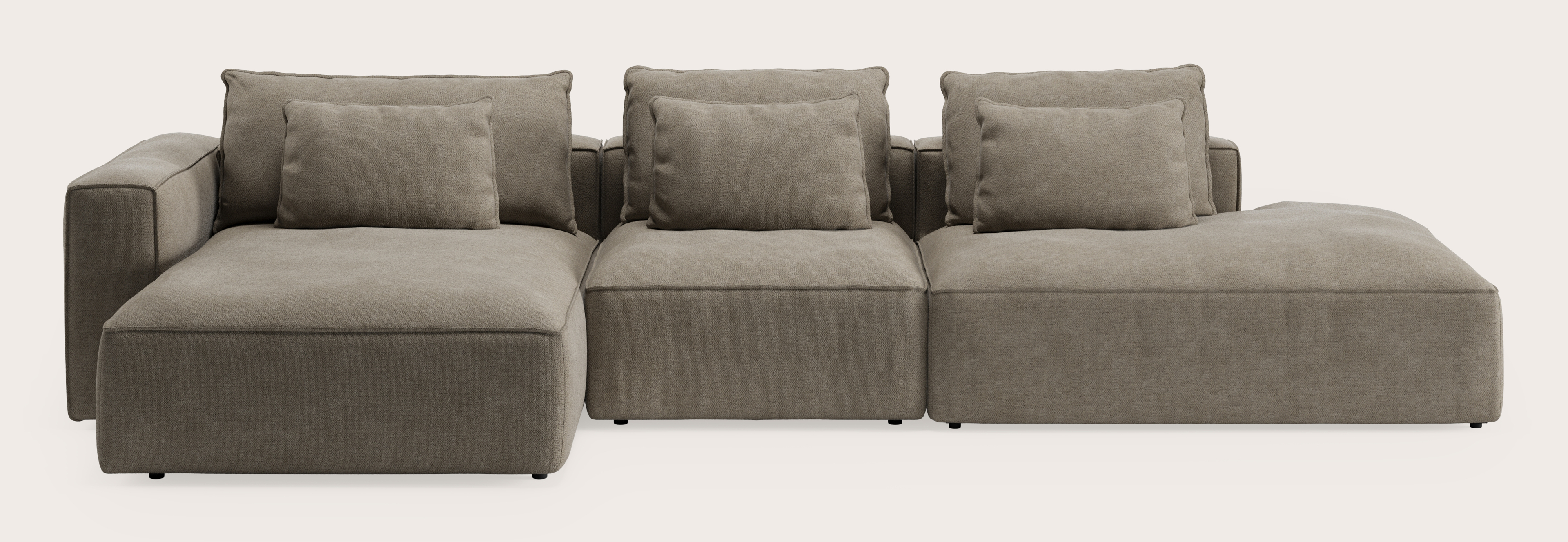 DUOMO 2s CL long L + 1s CENTER + OE R VOLTI fabric TRUFFLE