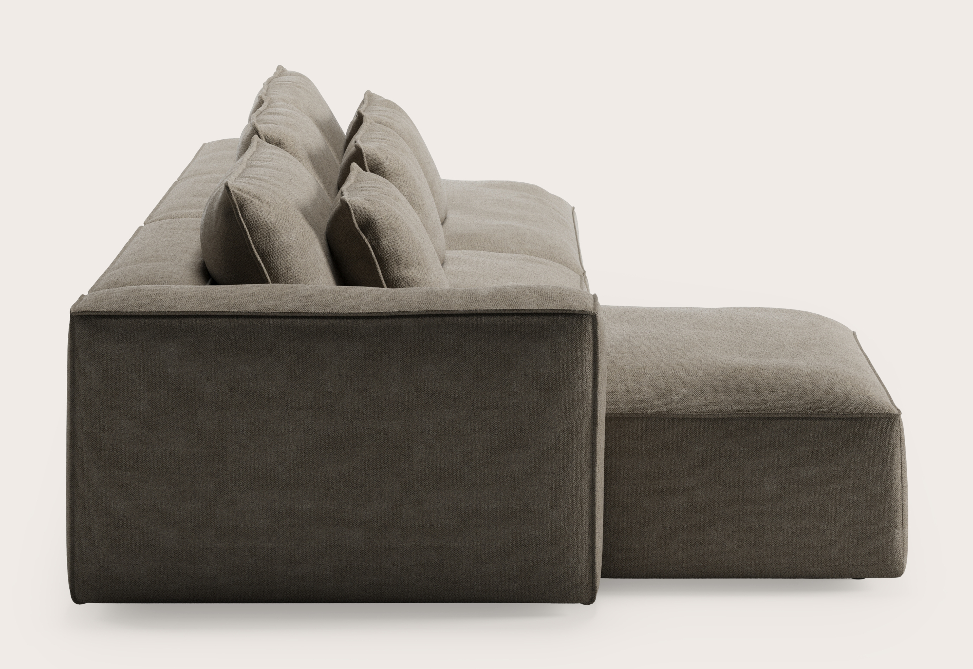 DUOMO 2s CL long L + 1s CENTER + OE R VOLTI fabric TRUFFLE