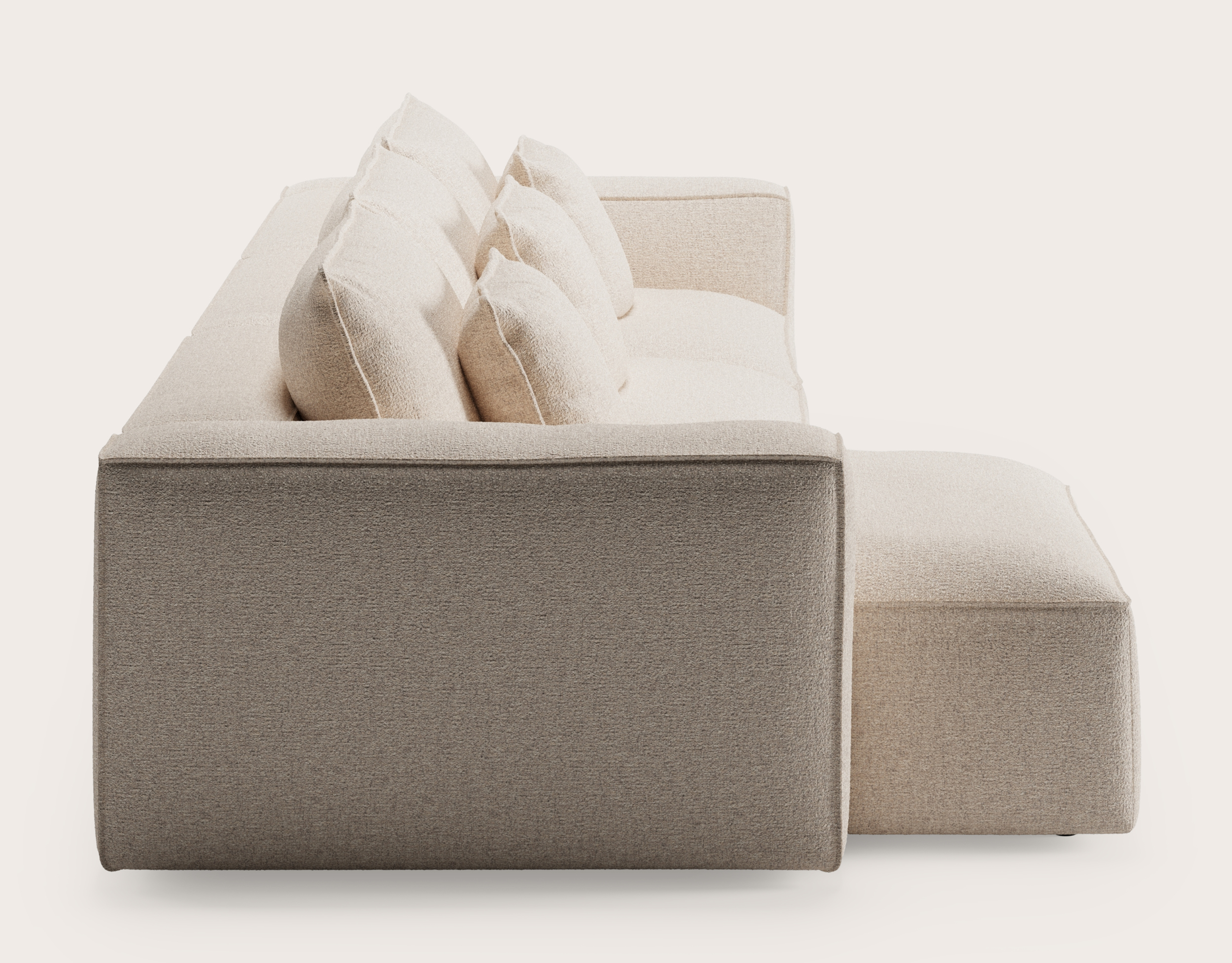 DUOMO 2s CL short L + 1,5s CENTER + 1,5s END R STANZA fabric NATURAL