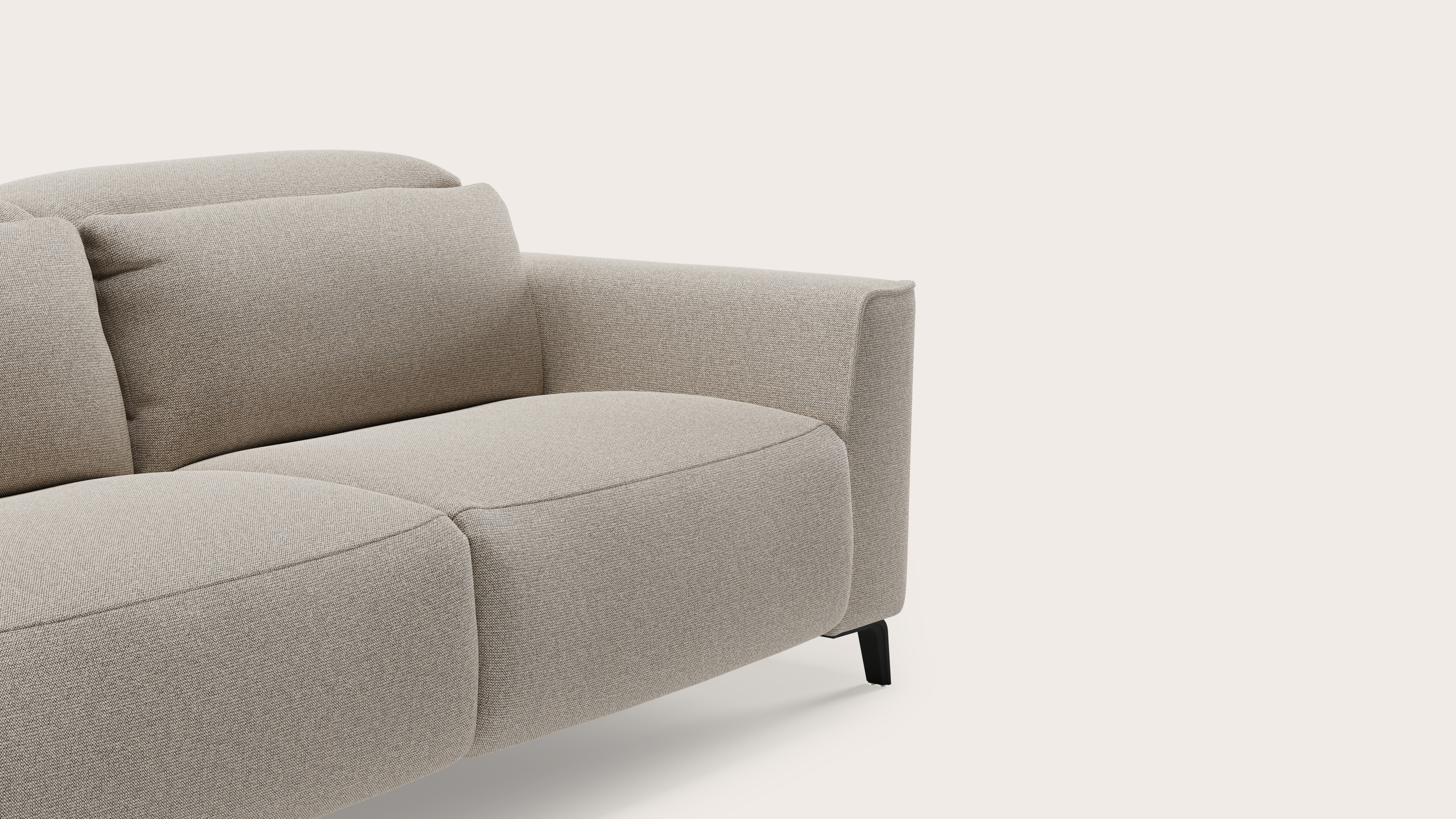 Monza elektrische zetel 3-zit in Brio stof Natural