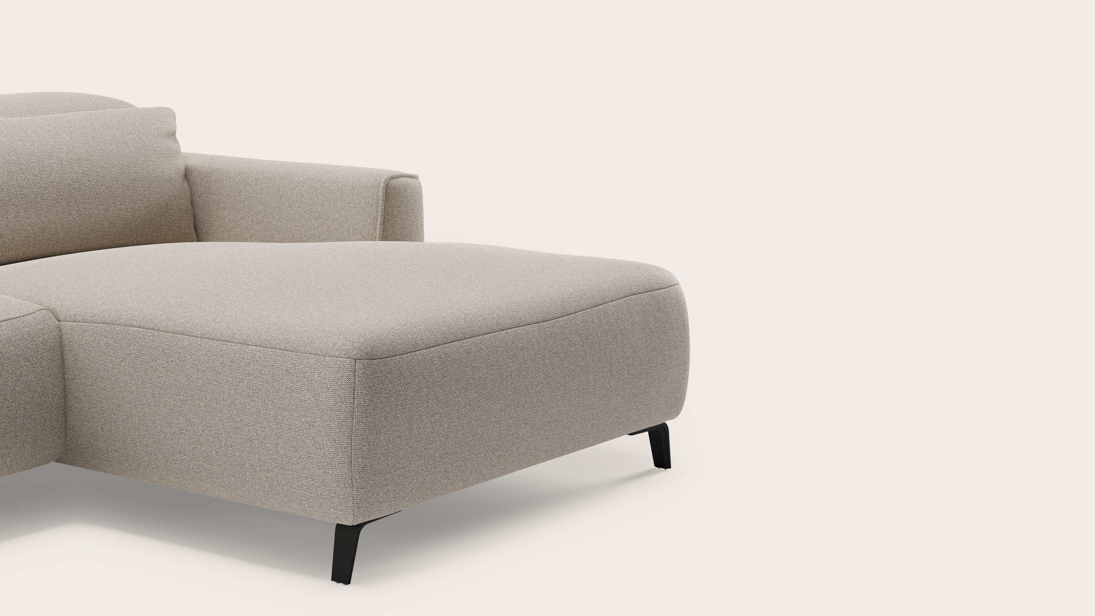 Monza hoekzetel in Brio stof Natural met 2 elektrische relaxfuncties