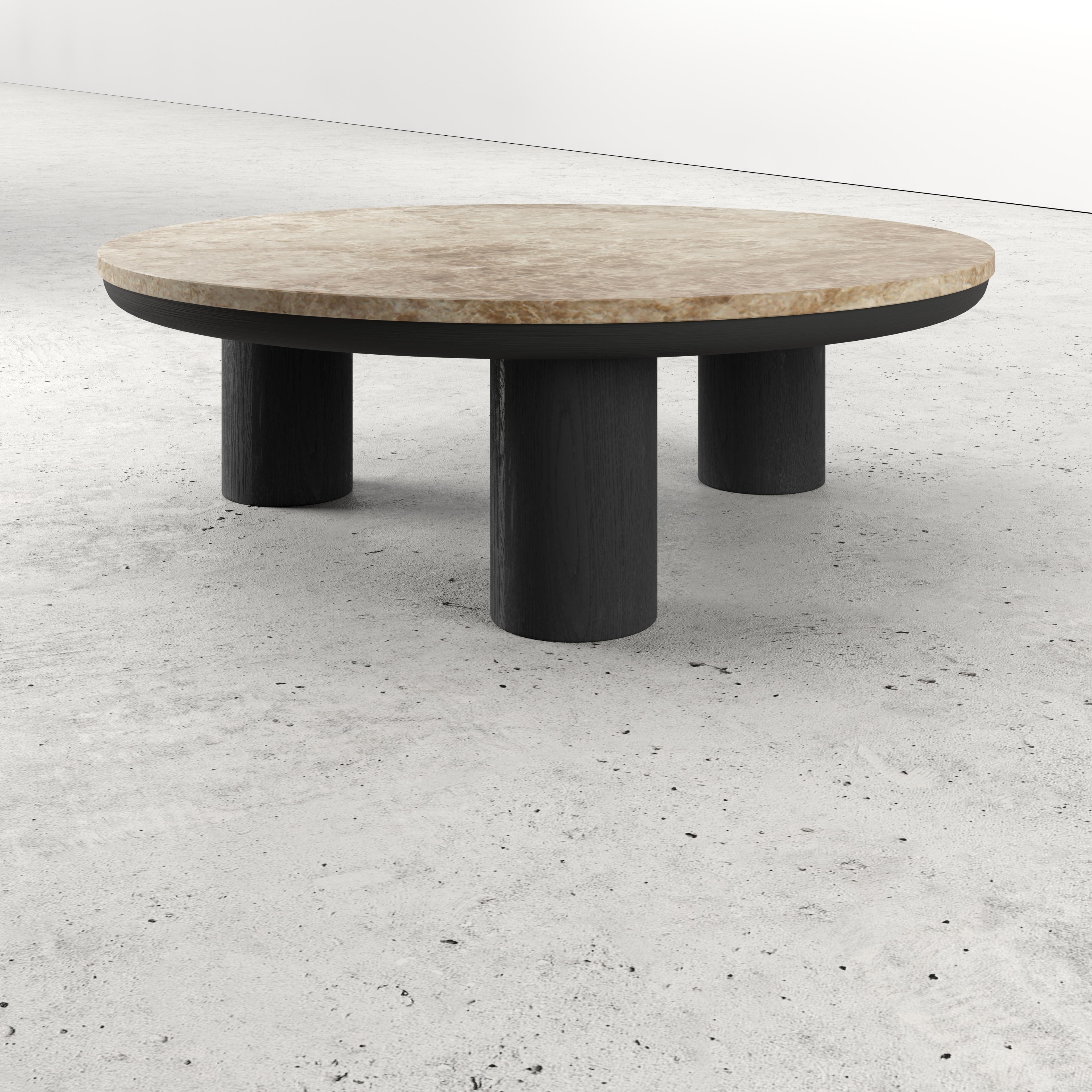 Salontafel Amato Rondo XSmall onderstel met rond Pietro blad in marmer kleur Crystal Light Emperador Ø 75 x 34 cm