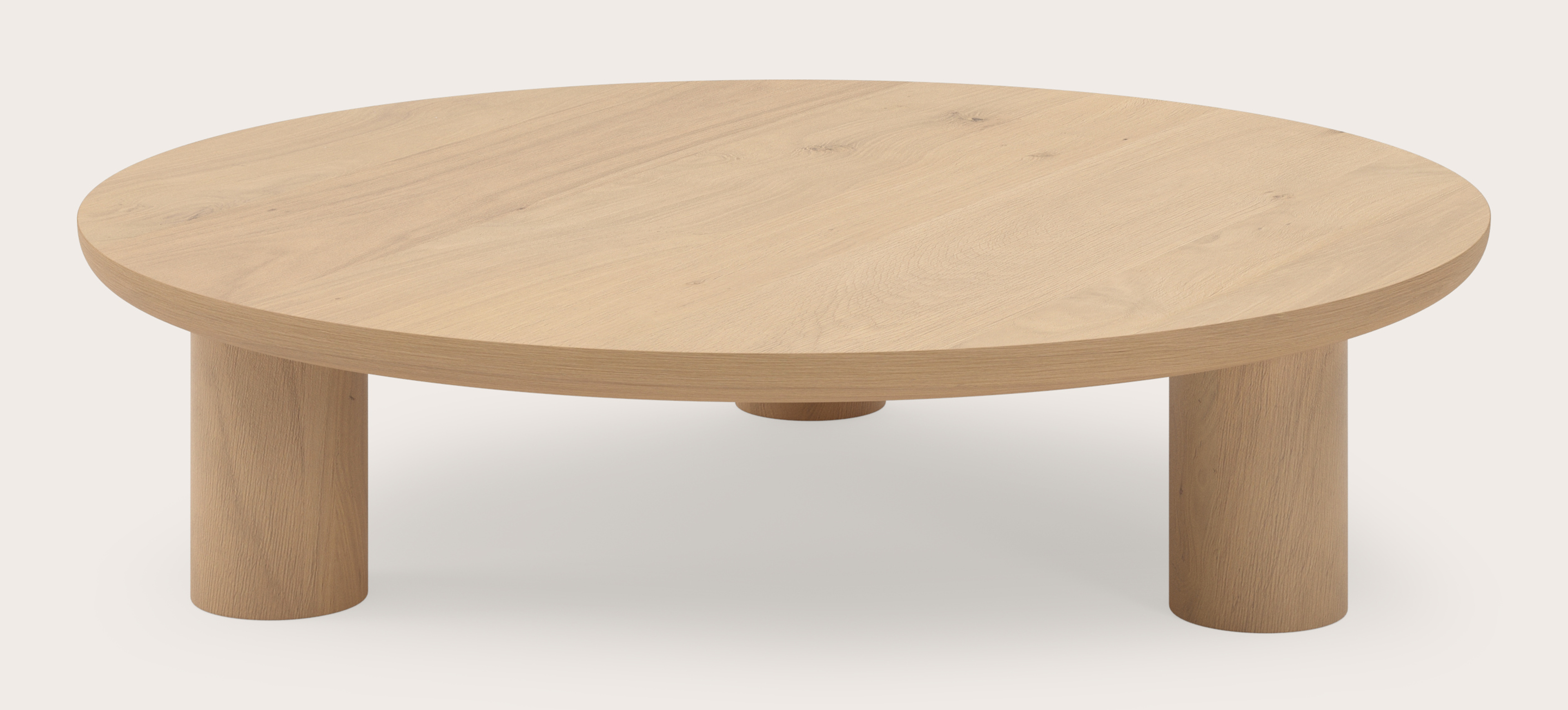 Table basse Amato XSmall Rondo armature avec plateau Amato rond en chêne couleur naturelle Ø100 x 24 cm