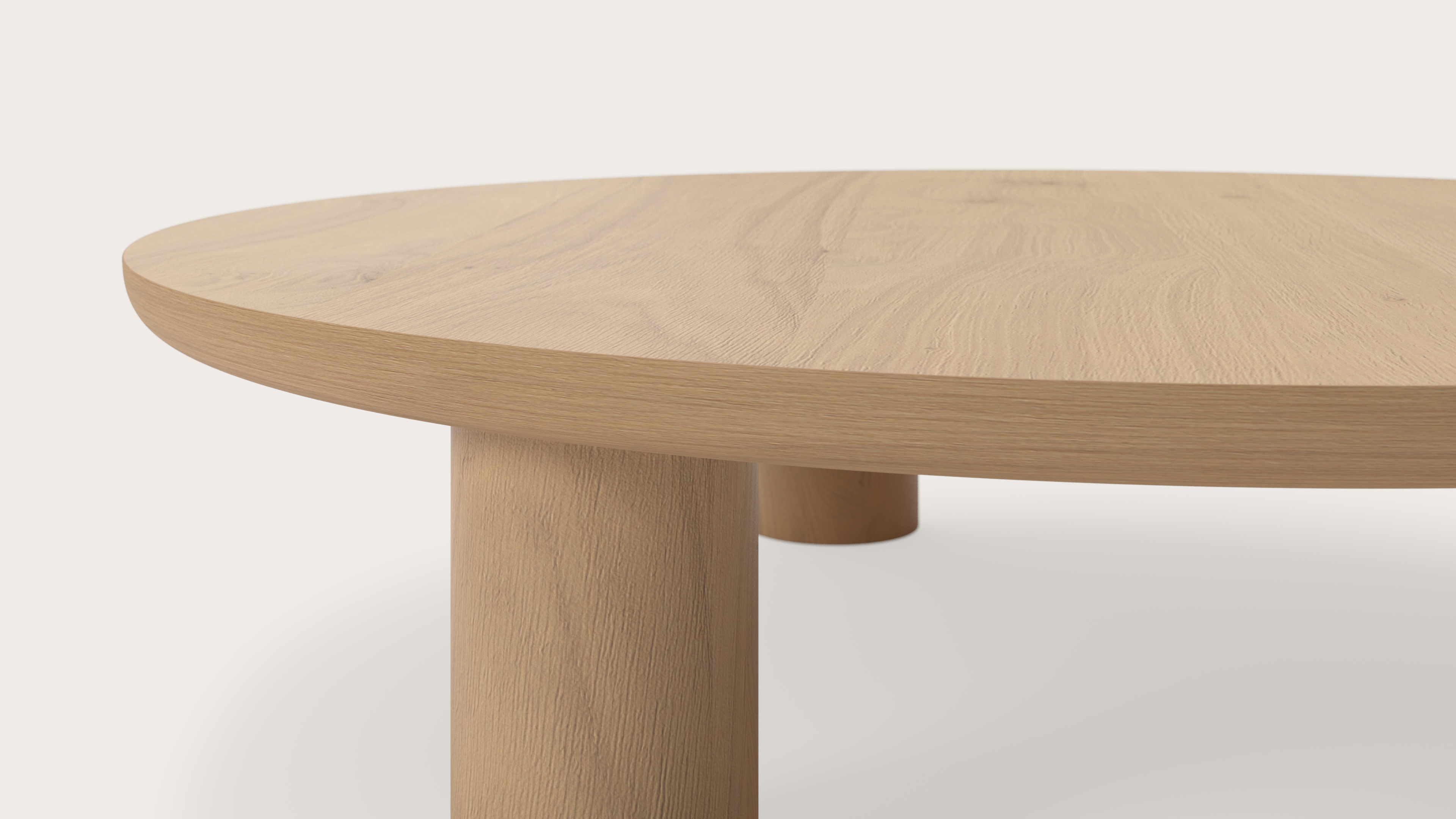 Table basse Amato XSmall Rondo armature avec plateau Amato rond en chêne couleur naturelle Ø100 x 24 cm