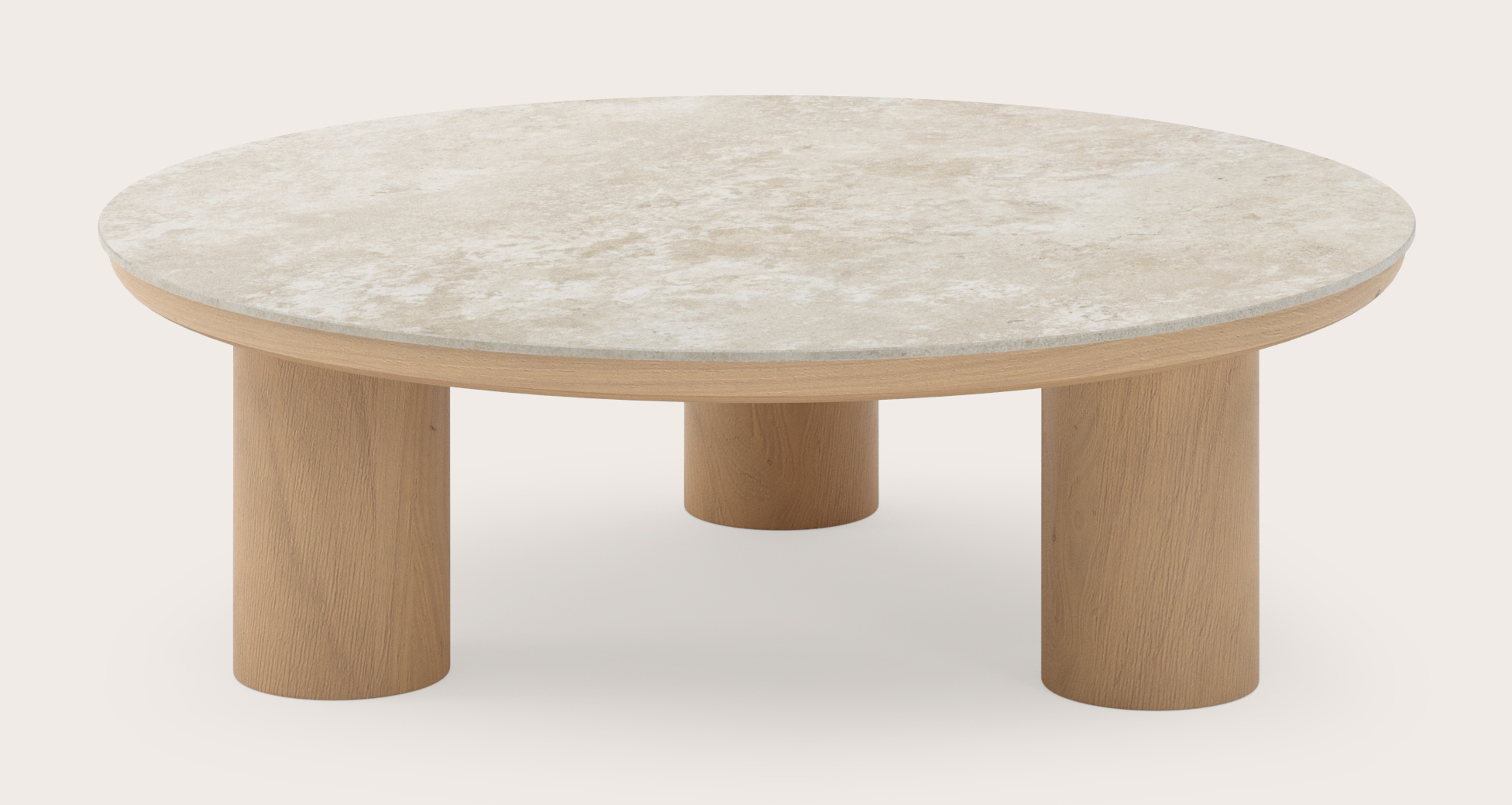 Table basse Amato Rondo XSmall armature avec plateau Ceramo rond en céramique en couleur Rapolano Ø 75 x 24 cm