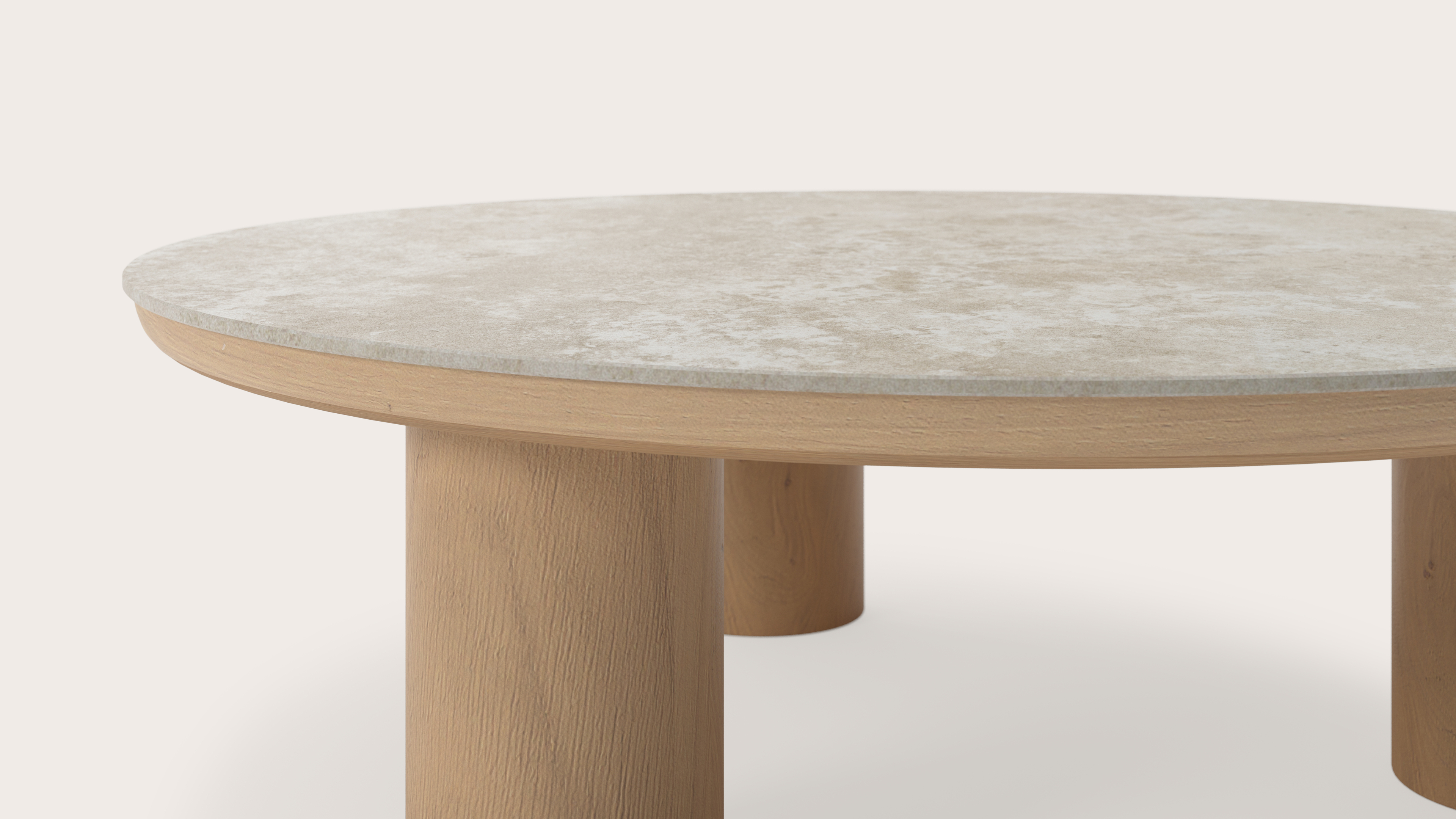 Table basse Amato Rondo XSmall armature avec plateau Ceramo rond en céramique en couleur Rapolano Ø 75 x 24 cm