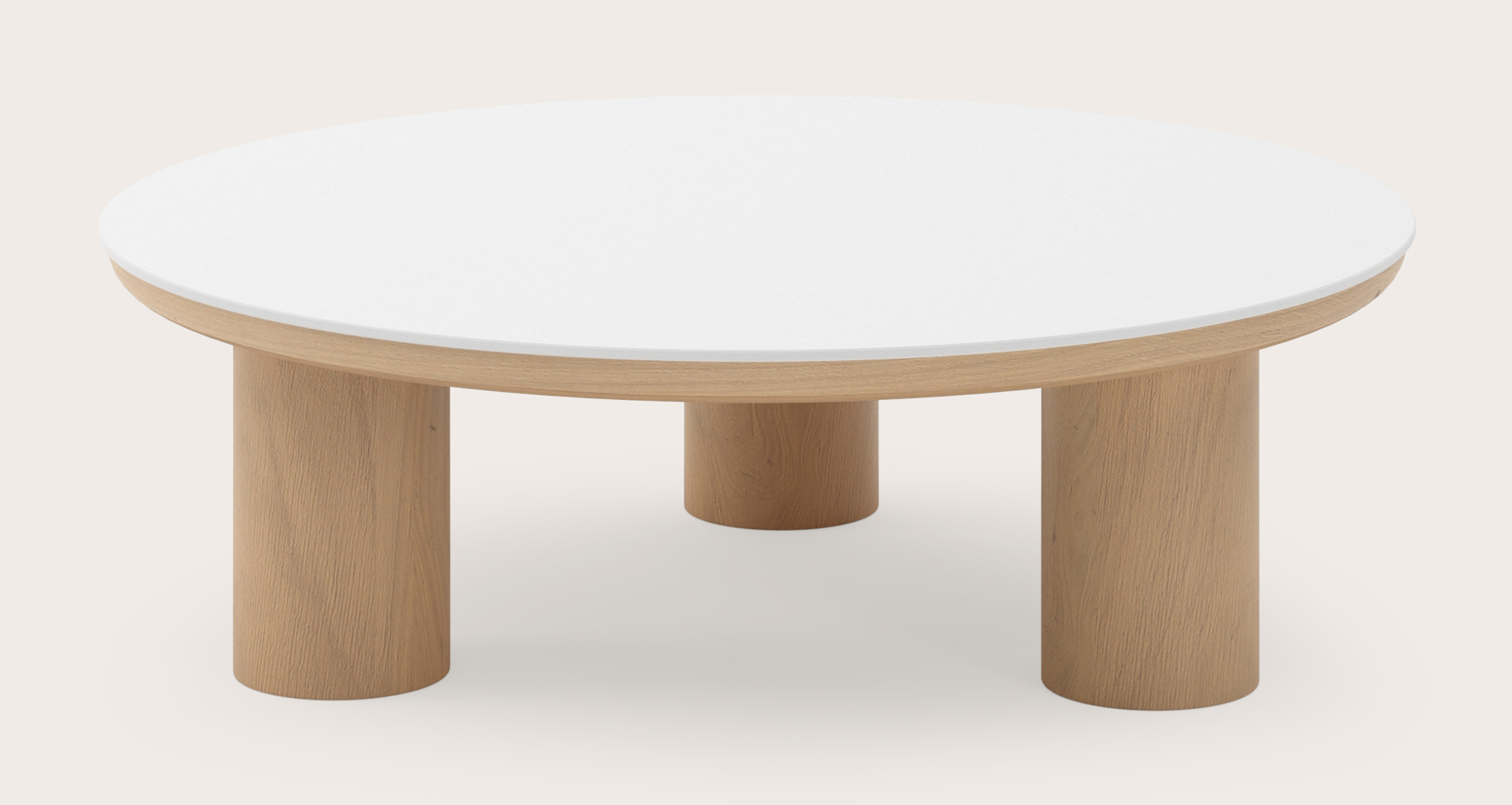 Table basse Amato Rondo XSmall armature avec plateau Ceramo rond en céramique en couleur Arctic White Ø 75 x 24 cm