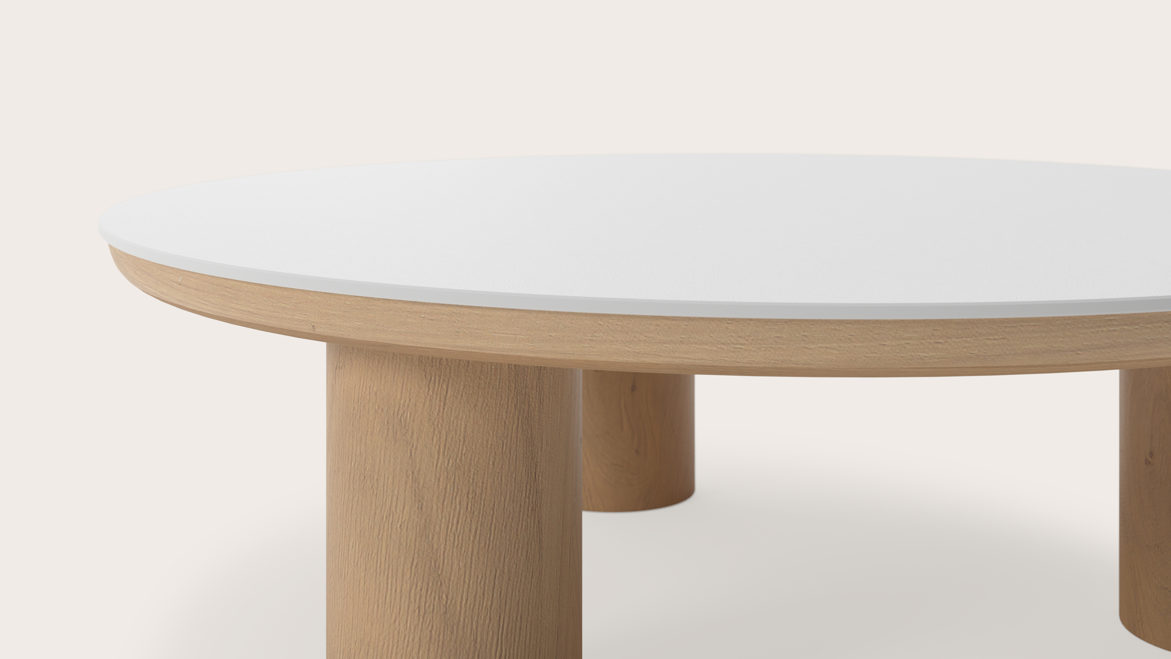 Table basse Amato Rondo XSmall armature avec plateau Ceramo rond en céramique en couleur Arctic White Ø 75 x 24 cm