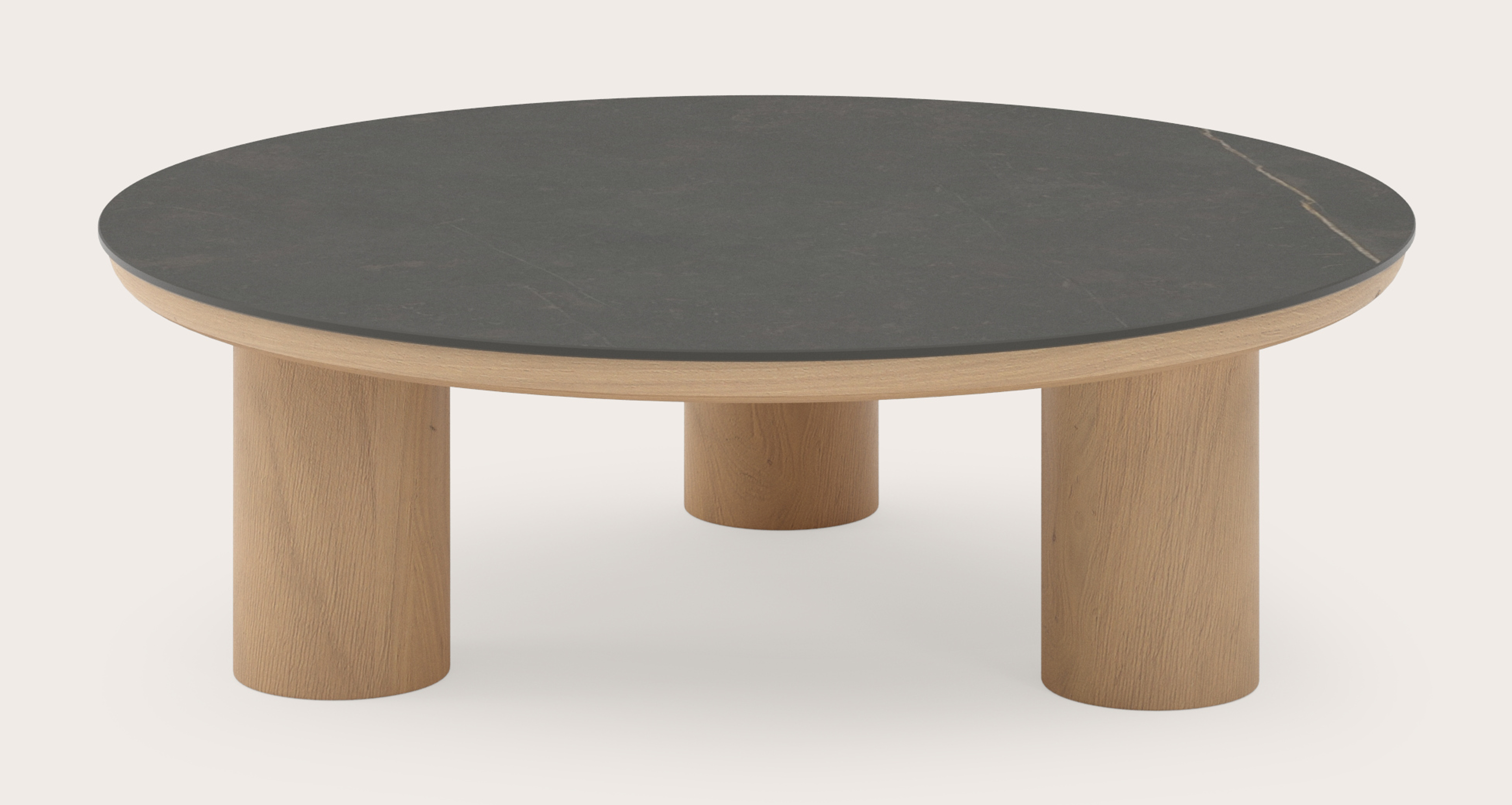 Salontafel Amato Rondo XSmall onderstel met rond volkeramisch Ceramo blad in kleur Calatorao Ø 75 x 24 cm