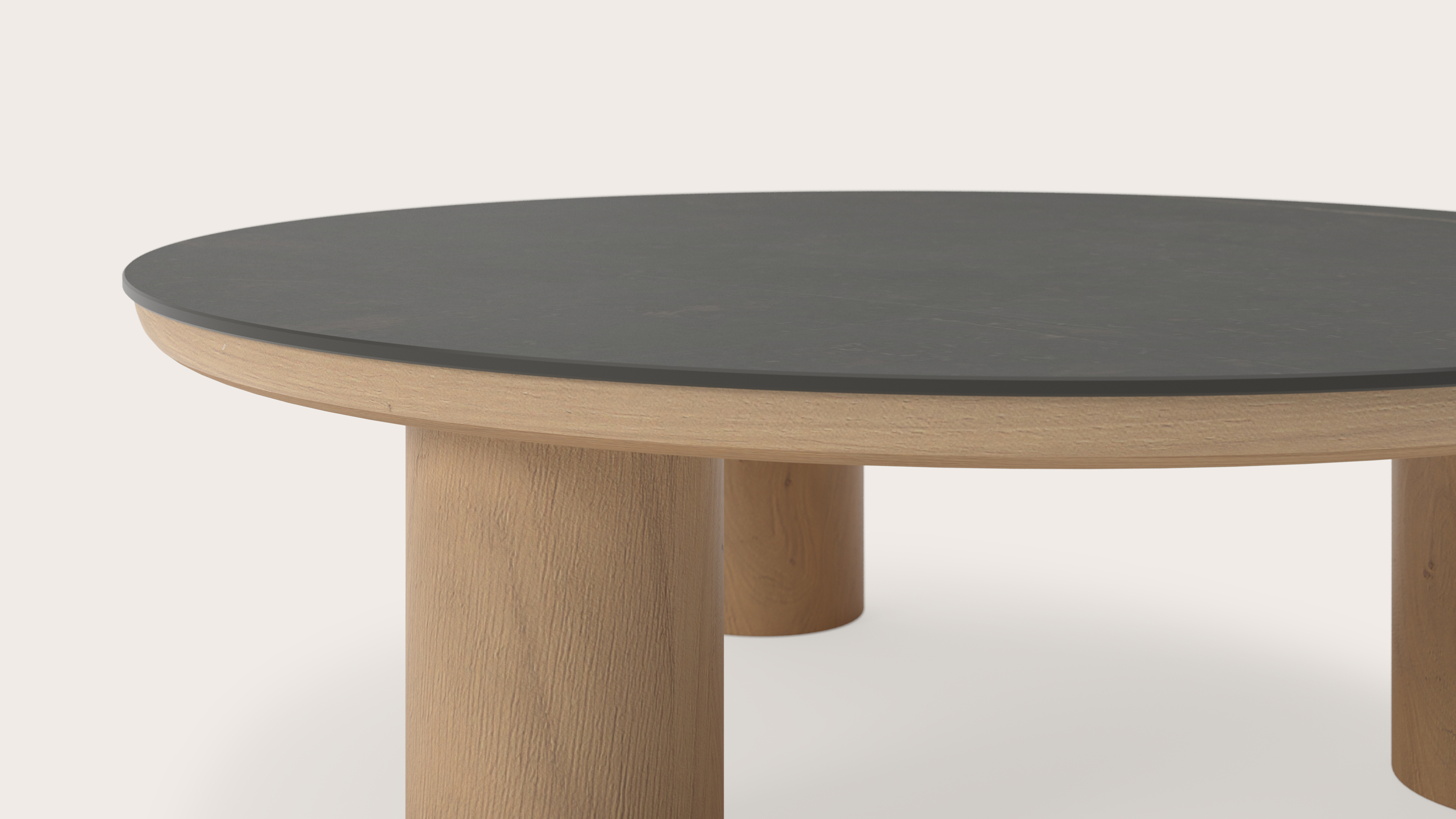 Salontafel Amato Rondo XSmall onderstel met rond volkeramisch Ceramo blad in kleur Calatorao Ø 75 x 24 cm