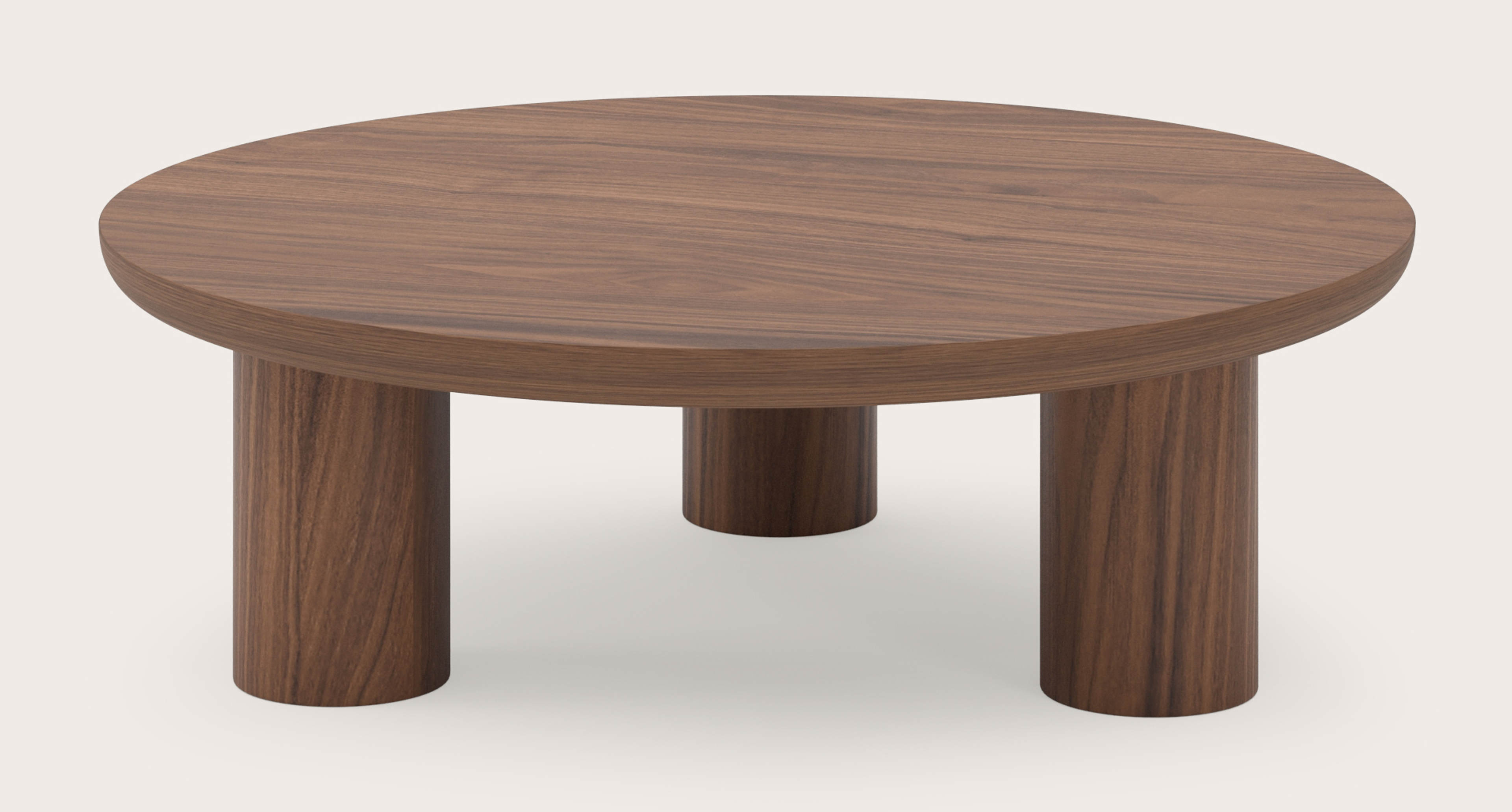 Salontafel Amato XSmall Rondo onderstel met rond Amato blad in walnoot Ø75 x 24 cm