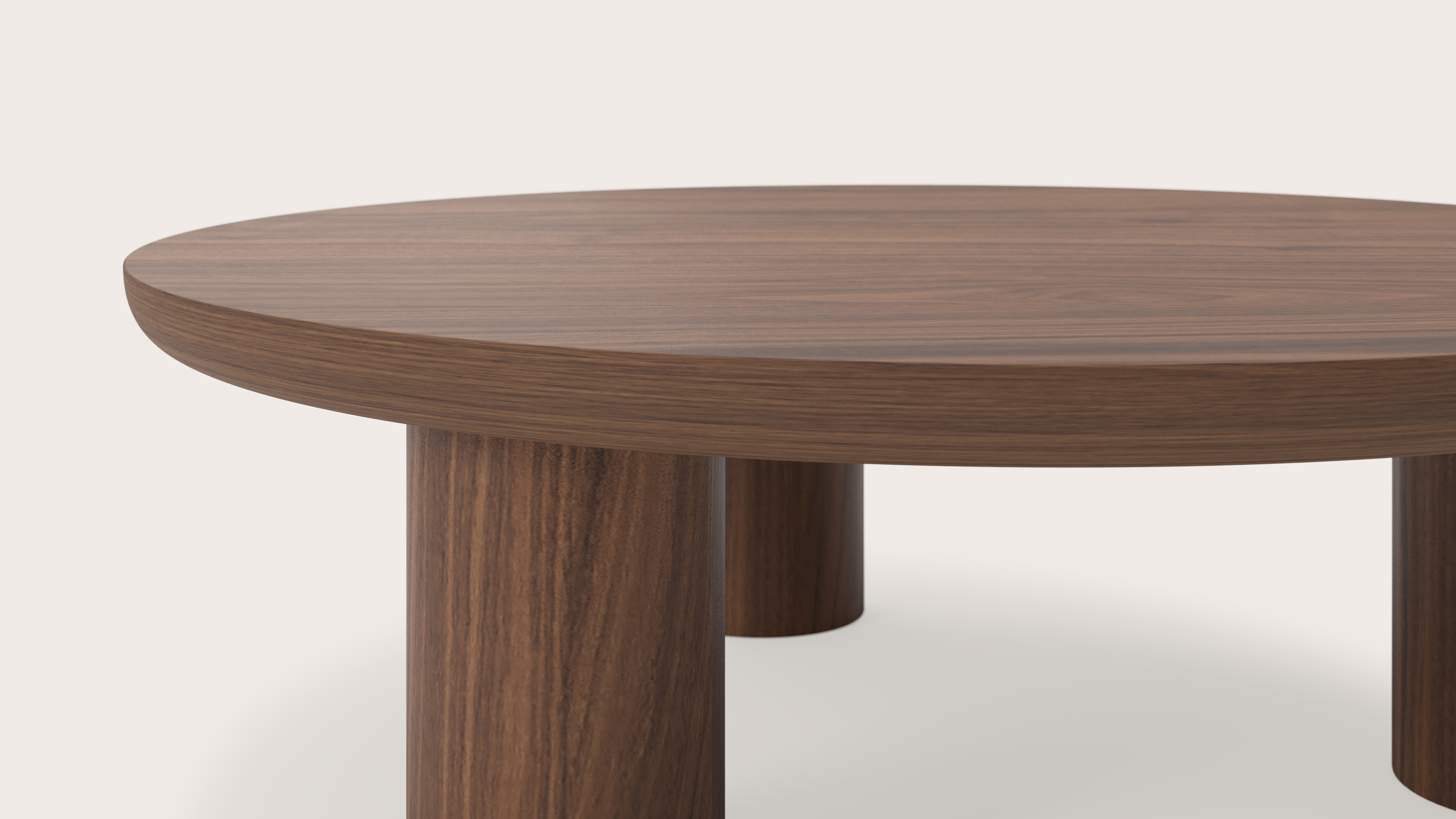 Salontafel Amato XSmall Rondo onderstel met rond Amato blad in walnoot Ø75 x 24 cm