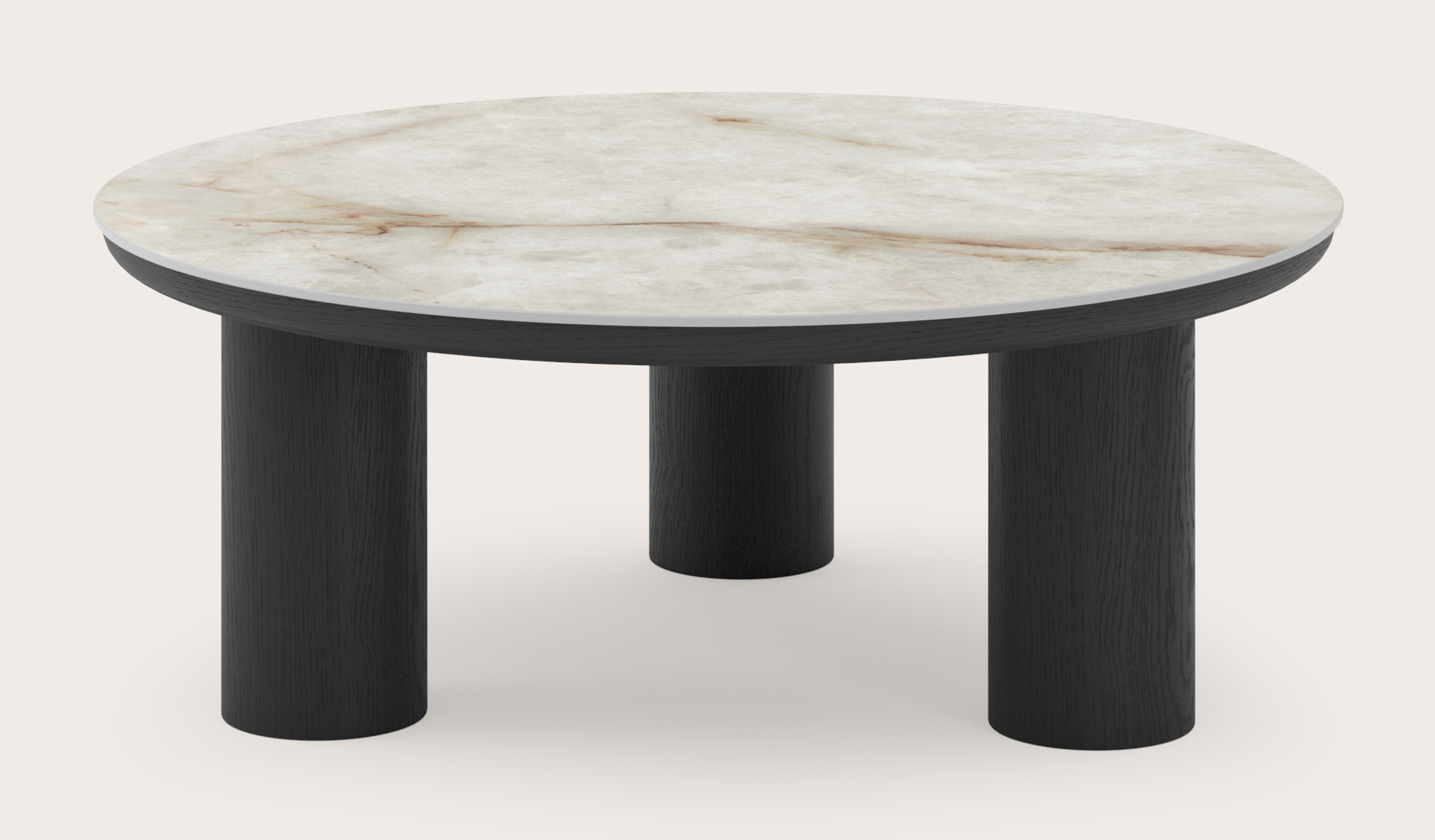 Salontafel Amato Rondo XSmall onderstel met rond Ceramo blad in keramiek kleur Himalaya Ø 75 x 29 cm