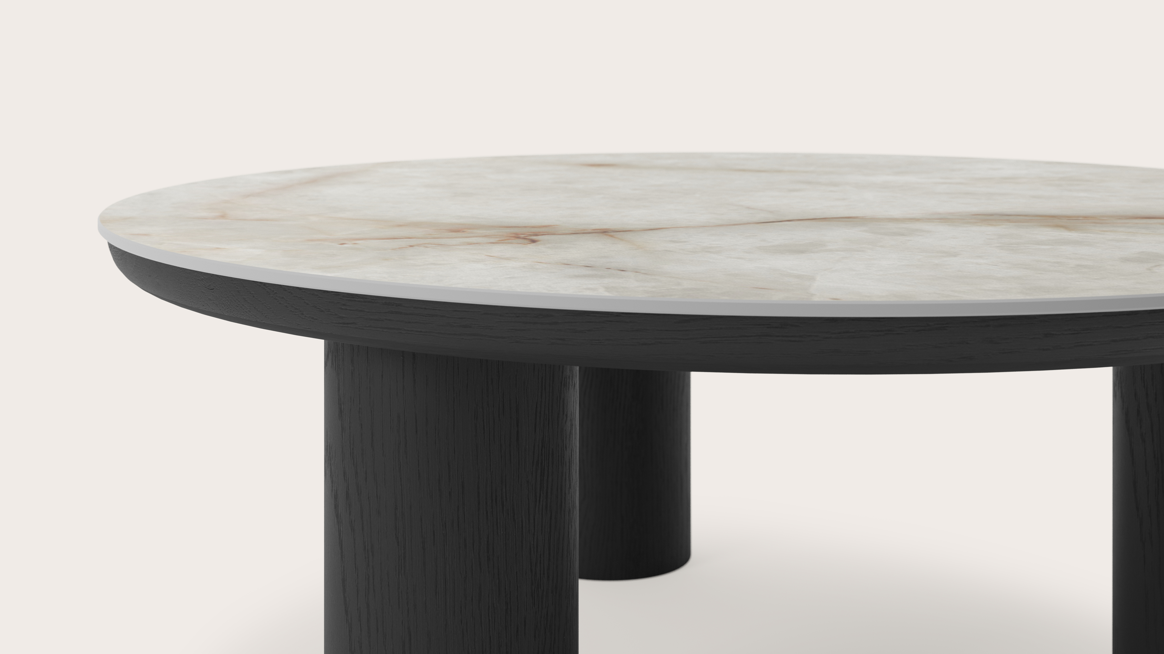 Salontafel Amato Rondo XSmall onderstel met rond Ceramo blad in keramiek kleur Himalaya Ø 75 x 29 cm