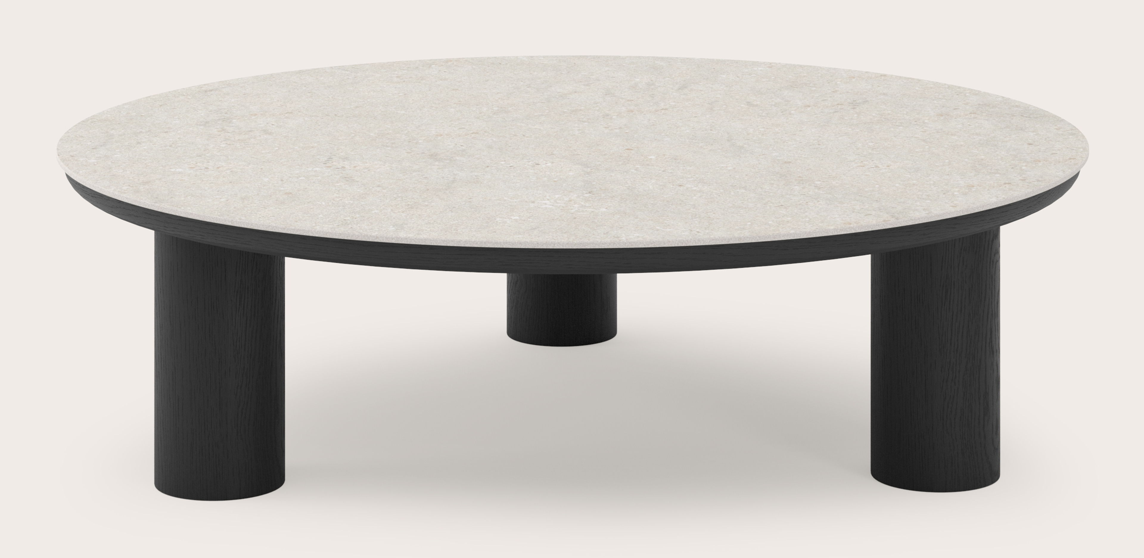 Table basse Amato Rondo XSmall armature avec plateau Ceramo rond en céramique en couleur Shilin Ø 100 x 29 cm
