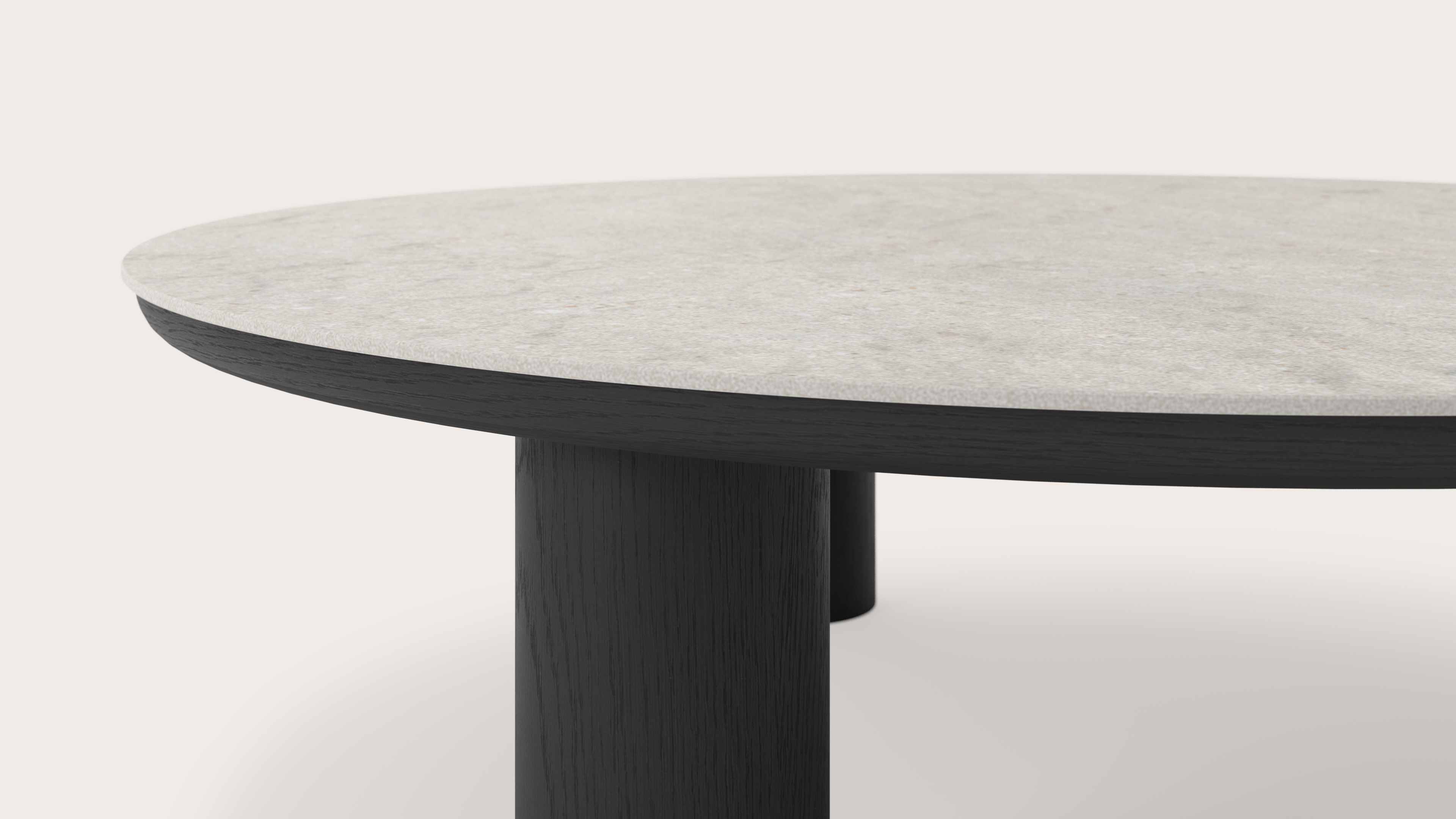 Table basse Amato Rondo XSmall armature avec plateau Ceramo rond en céramique en couleur Shilin Ø 100 x 29 cm