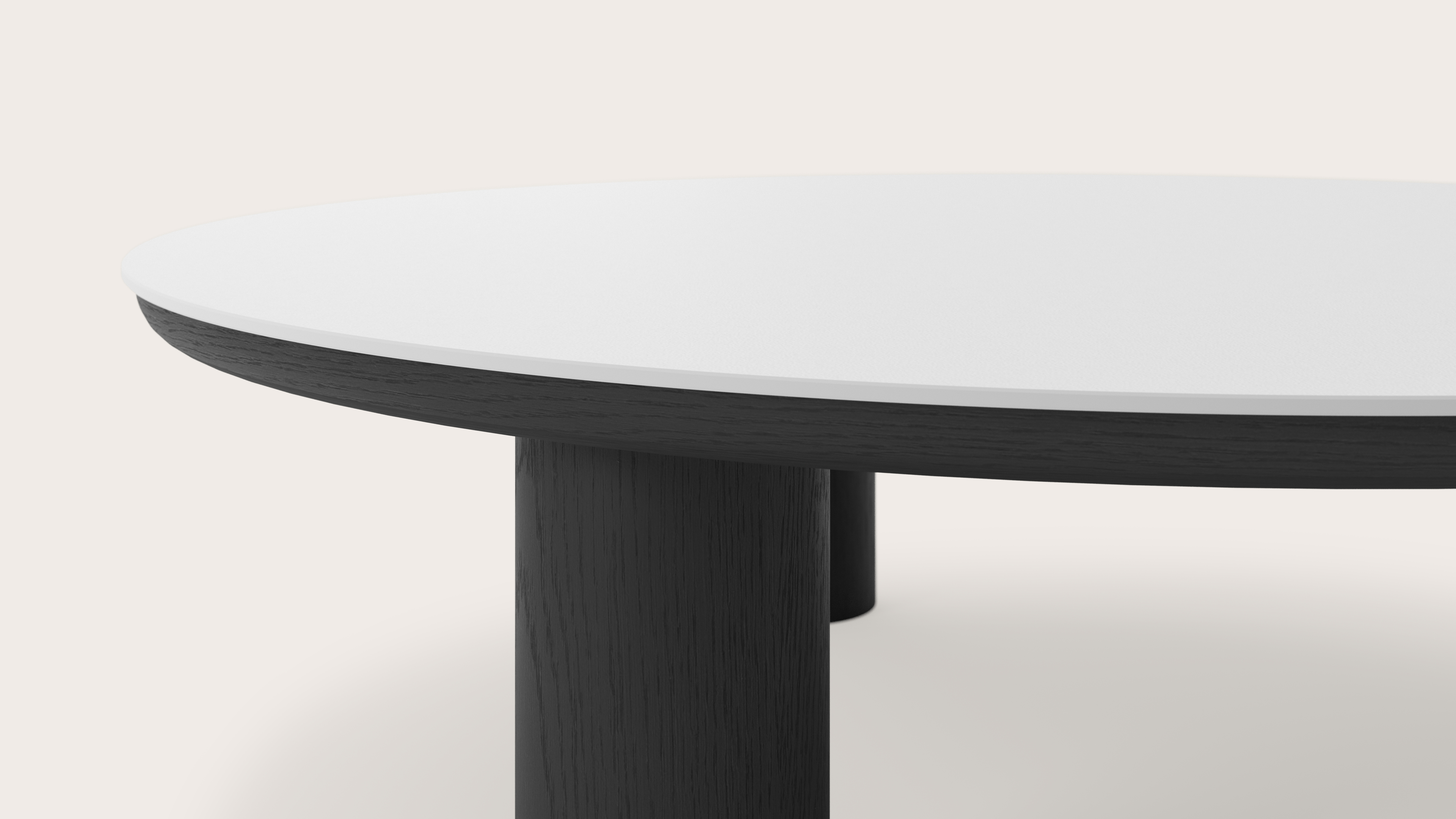 Table basse Amato Rondo XSmall armature avec plateau Ceramo rond en céramique en couleur Arctic White Ø 100 x 29 cm