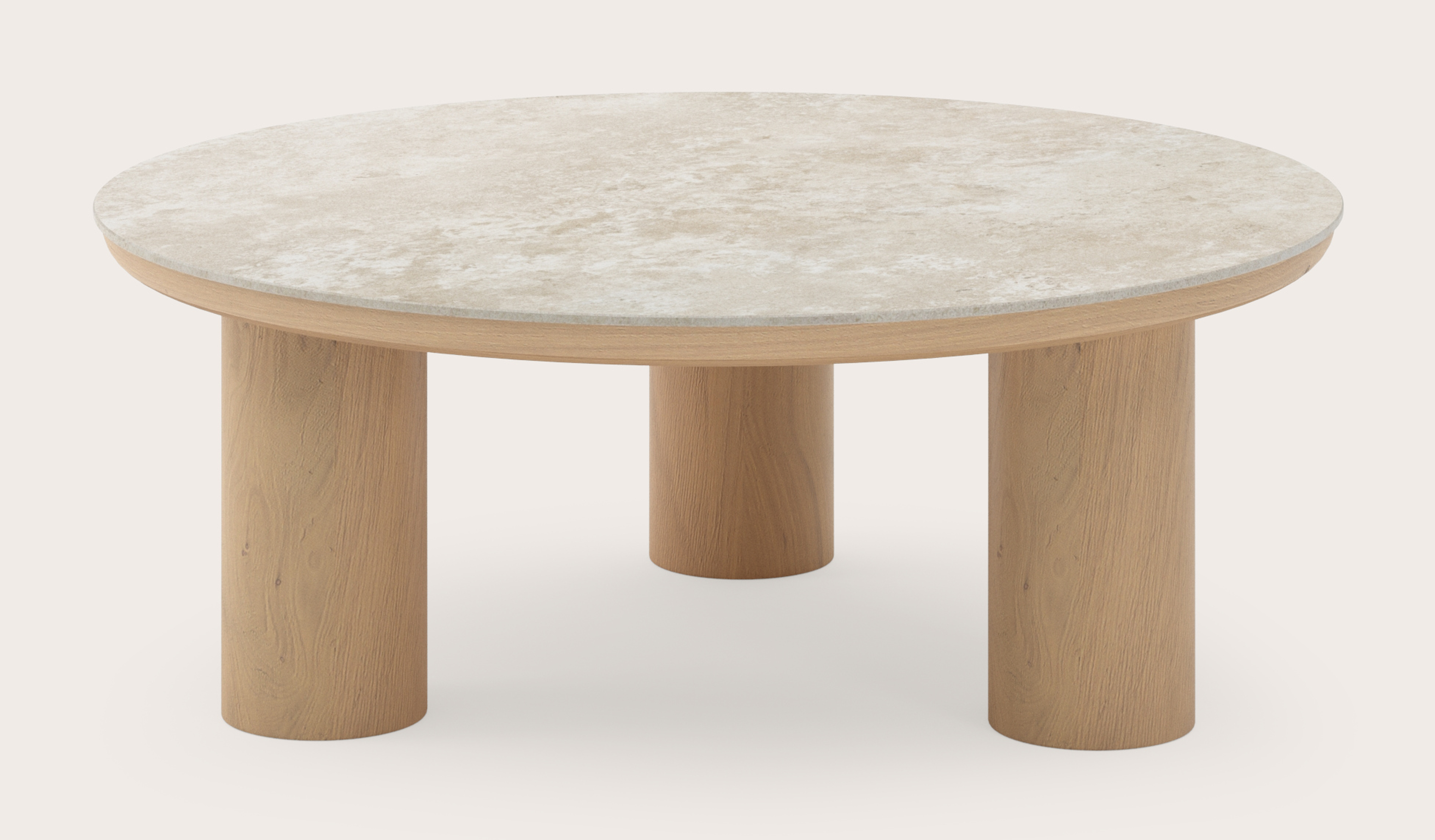 Table basse Amato Rondo XSmall armature avec plateau Ceramo rond en céramique en couleur Rapolano Ø 75 x 29 cm