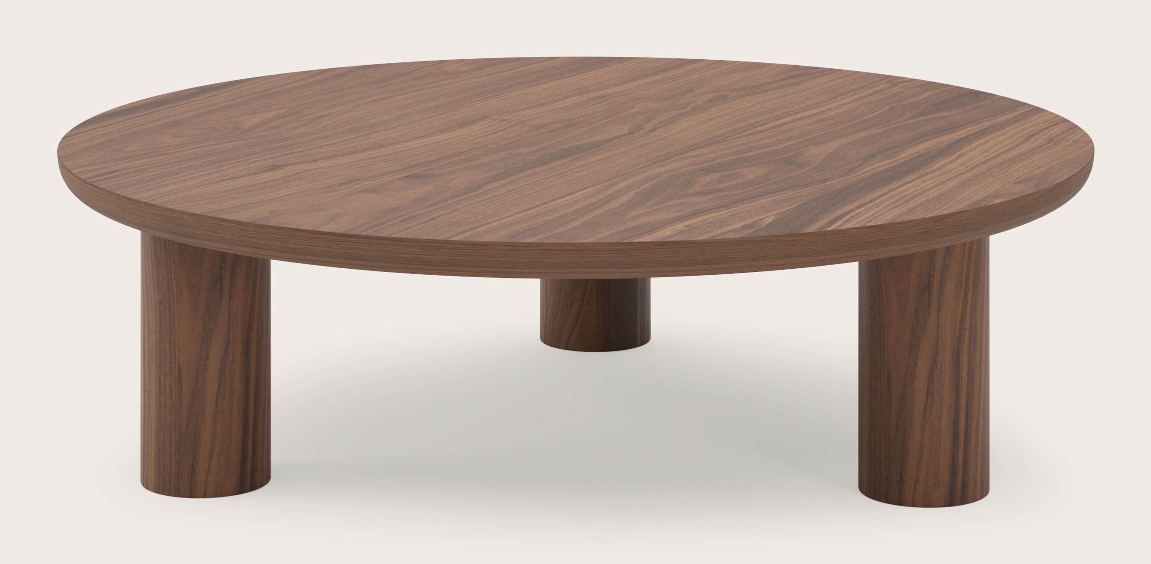 Salontafel Amato XSmall Rondo onderstel met rond Amato blad in walnoot Ø100 x 29 cm
