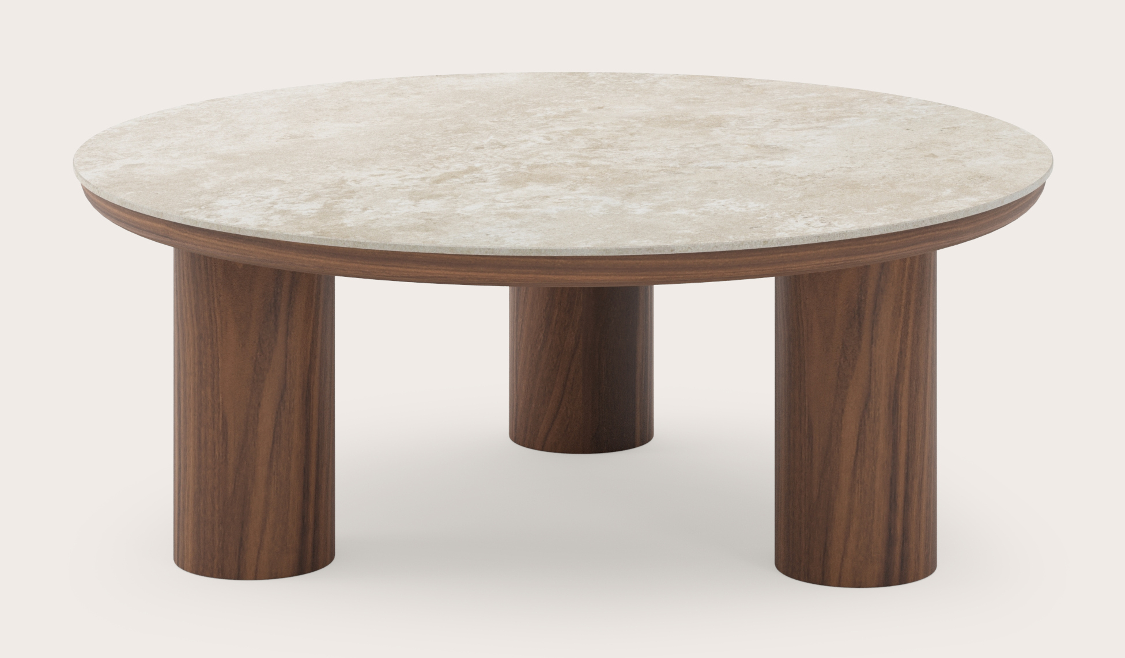 Salontafel Amato Rondo XSmall onderstel met rond volkeramisch Ceramo blad in kleur Rapolano Ø 75 x 29 cm