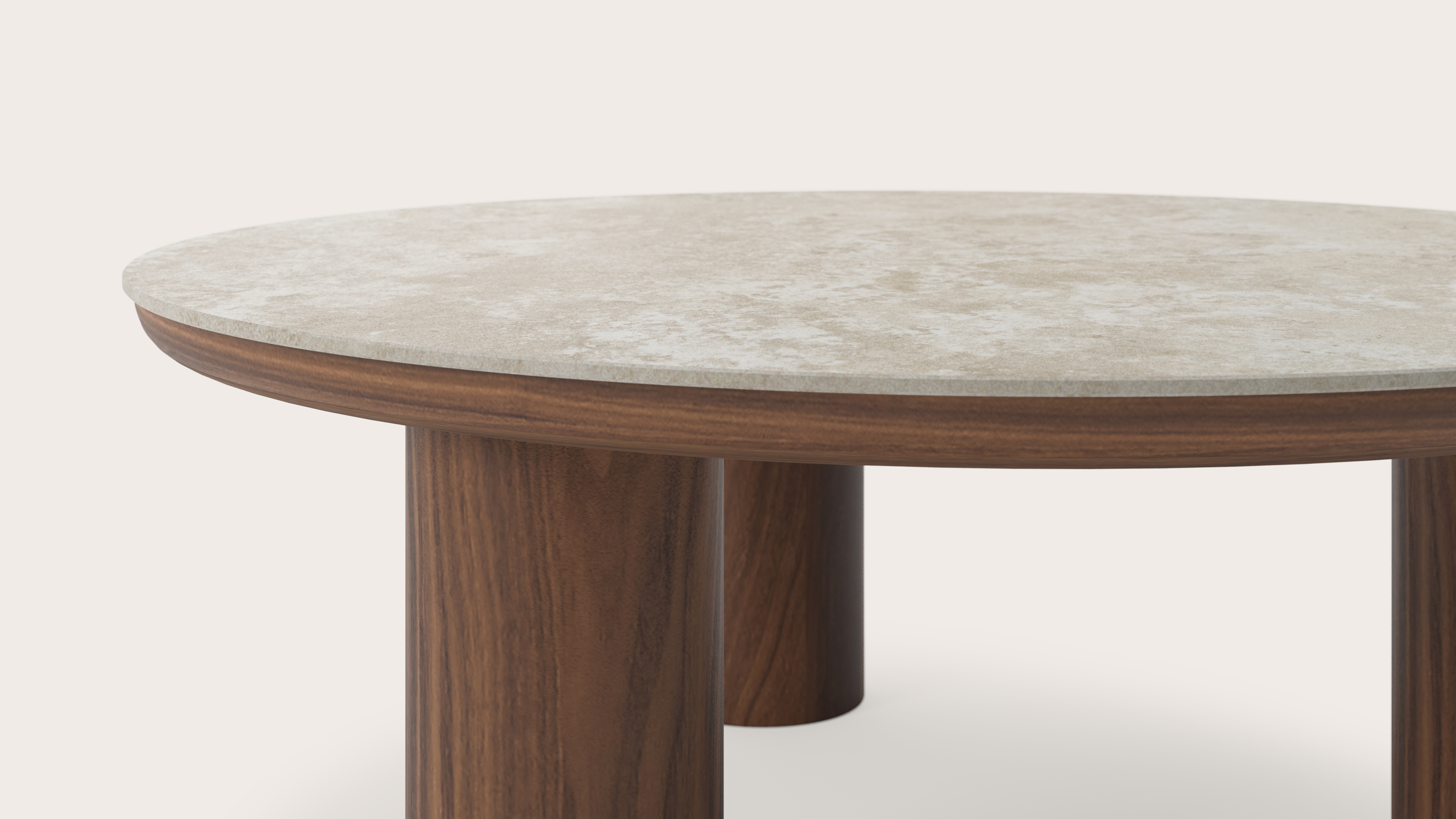 Salontafel Amato Rondo XSmall onderstel met rond volkeramisch Ceramo blad in kleur Rapolano Ø 75 x 29 cm