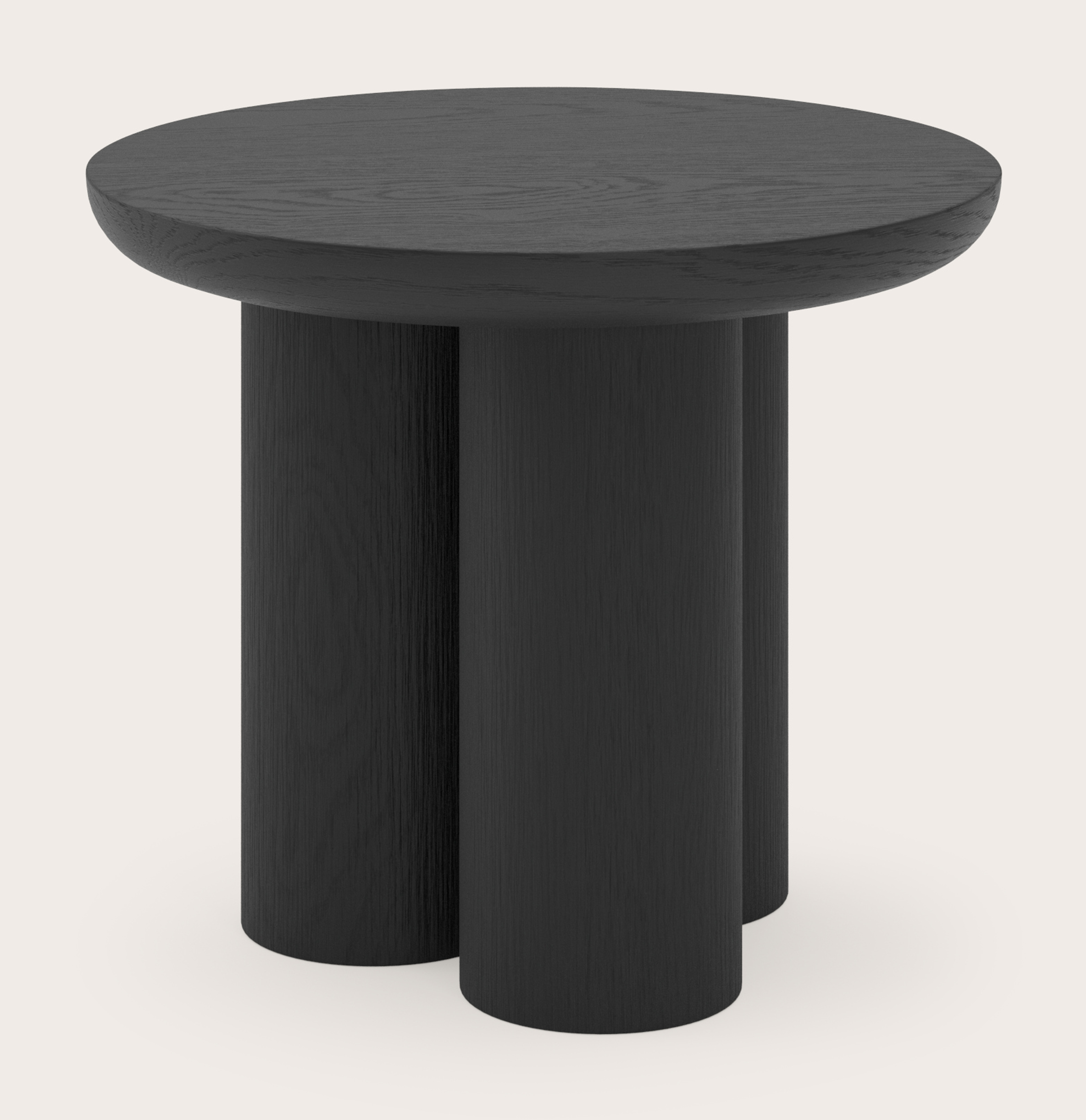 Bijzettafel Amato XSmall Rondo onderstel met rond Amato blad in zwarte eik Ø40 x 34 cm