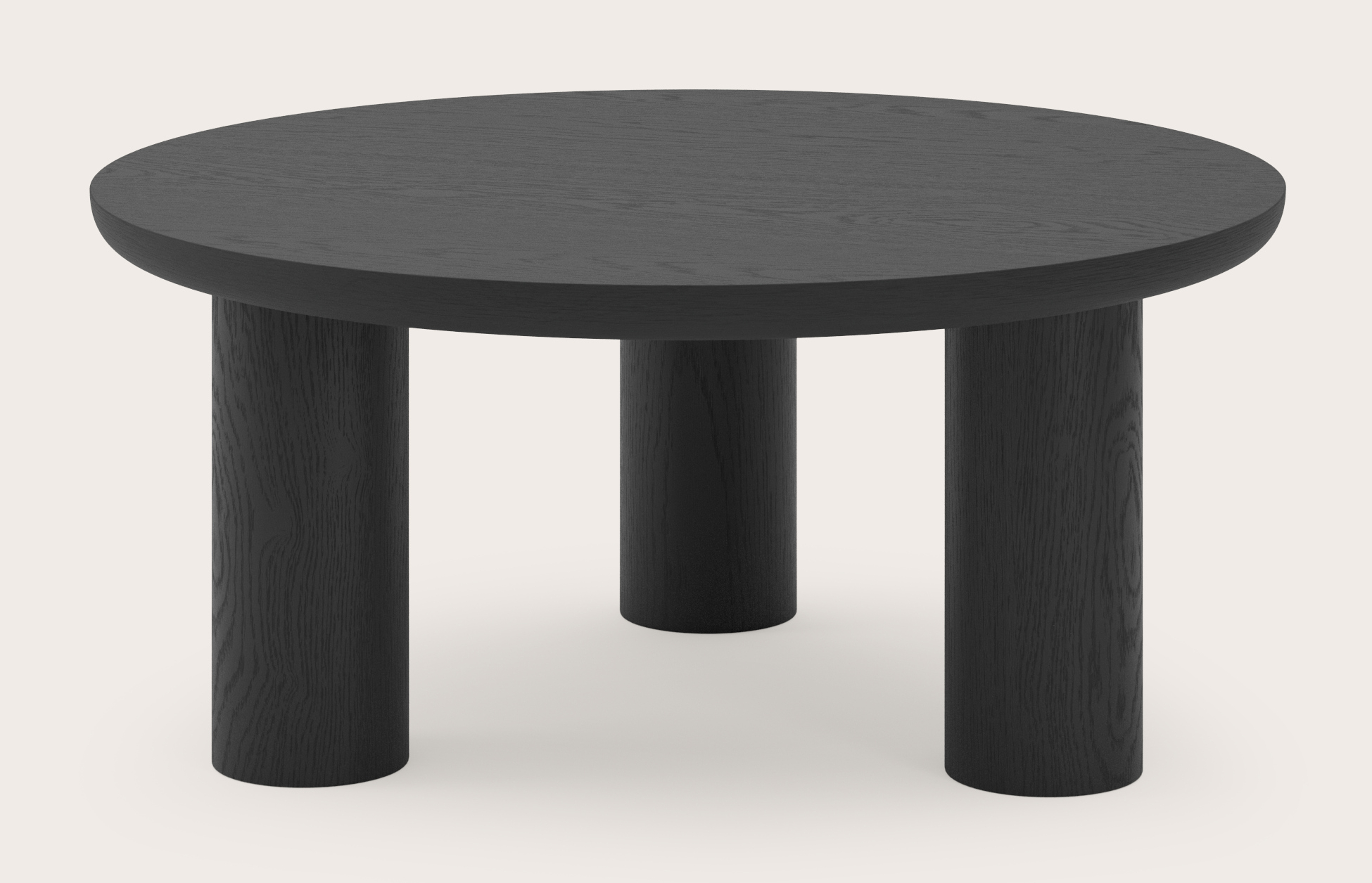 Table basse Amato XSmall Rondo armature avec plateau Amato rond en chêne noir Ø75 x 34 cm