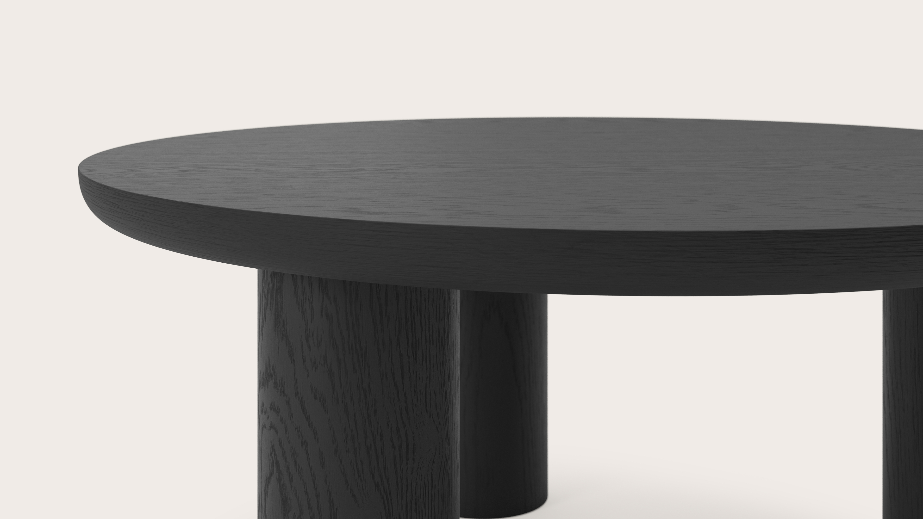 Table basse Amato XSmall Rondo armature avec plateau Amato rond en chêne noir Ø75 x 34 cm