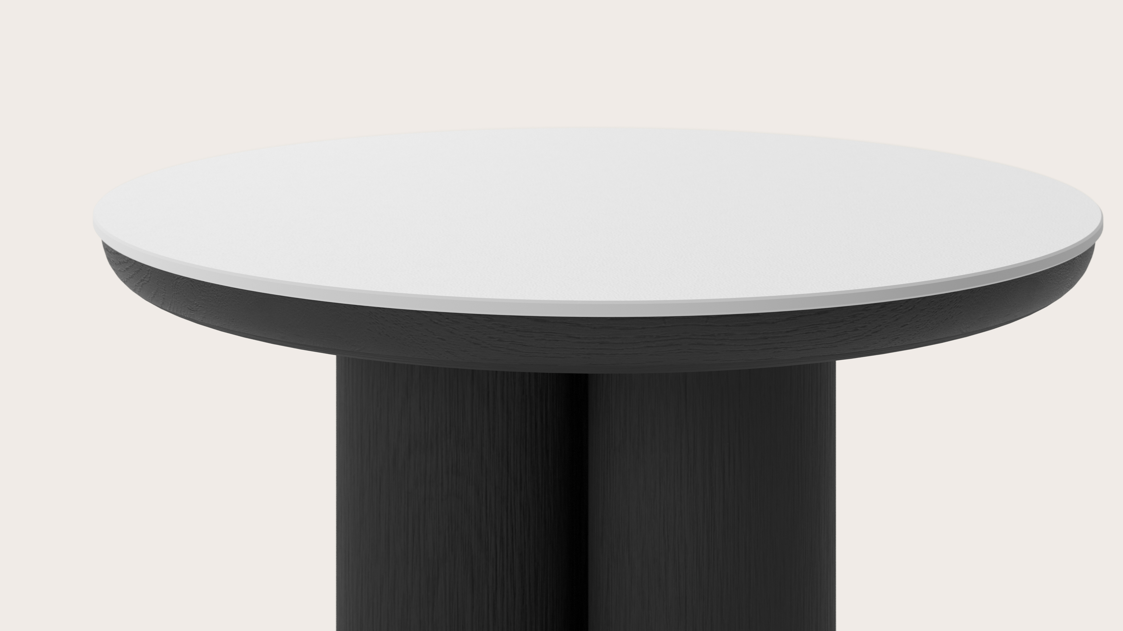 Bijzettafel Amato Rondo XSmall onderstel met rond Ceramo blad in keramiek kleur Arctic White Ø 50 x 34 cm