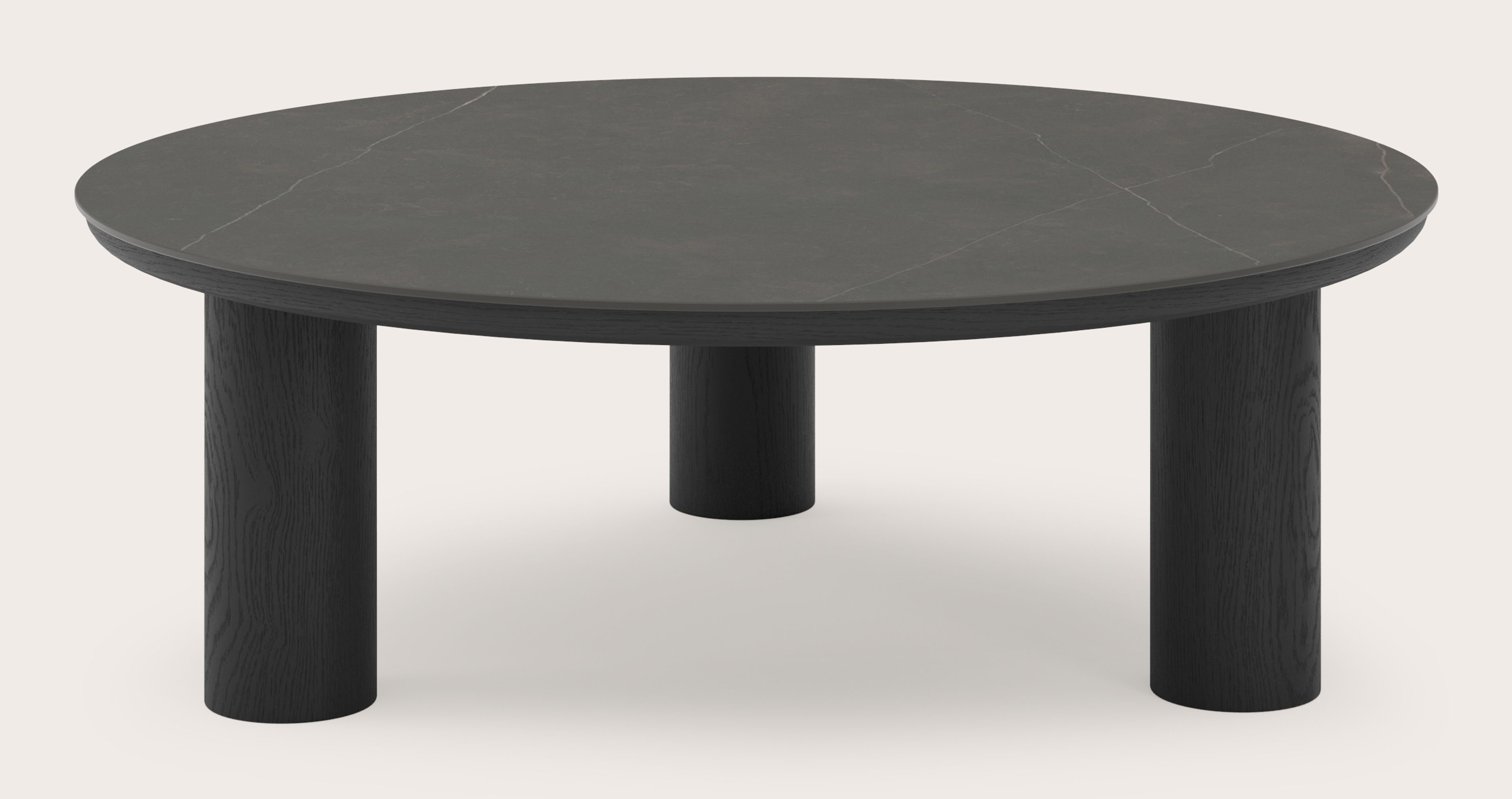 Table basse Amato Rondo XSmall armature avec plateau Ceramo rond en céramique en couleur Calatorao Ø 100 x 34 cm