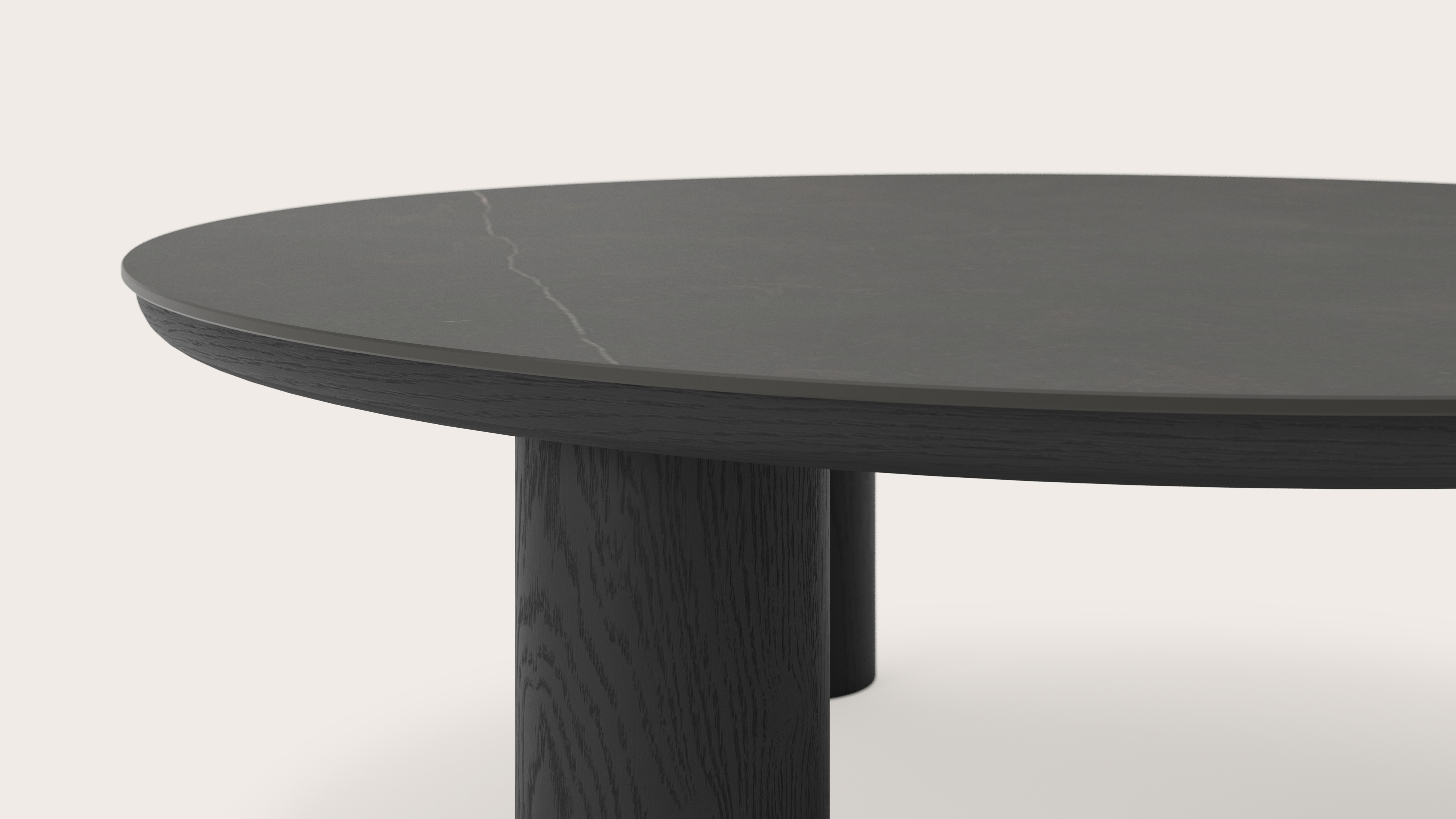 Table basse Amato Rondo XSmall armature avec plateau Ceramo rond en céramique en couleur Calatorao Ø 100 x 34 cm
