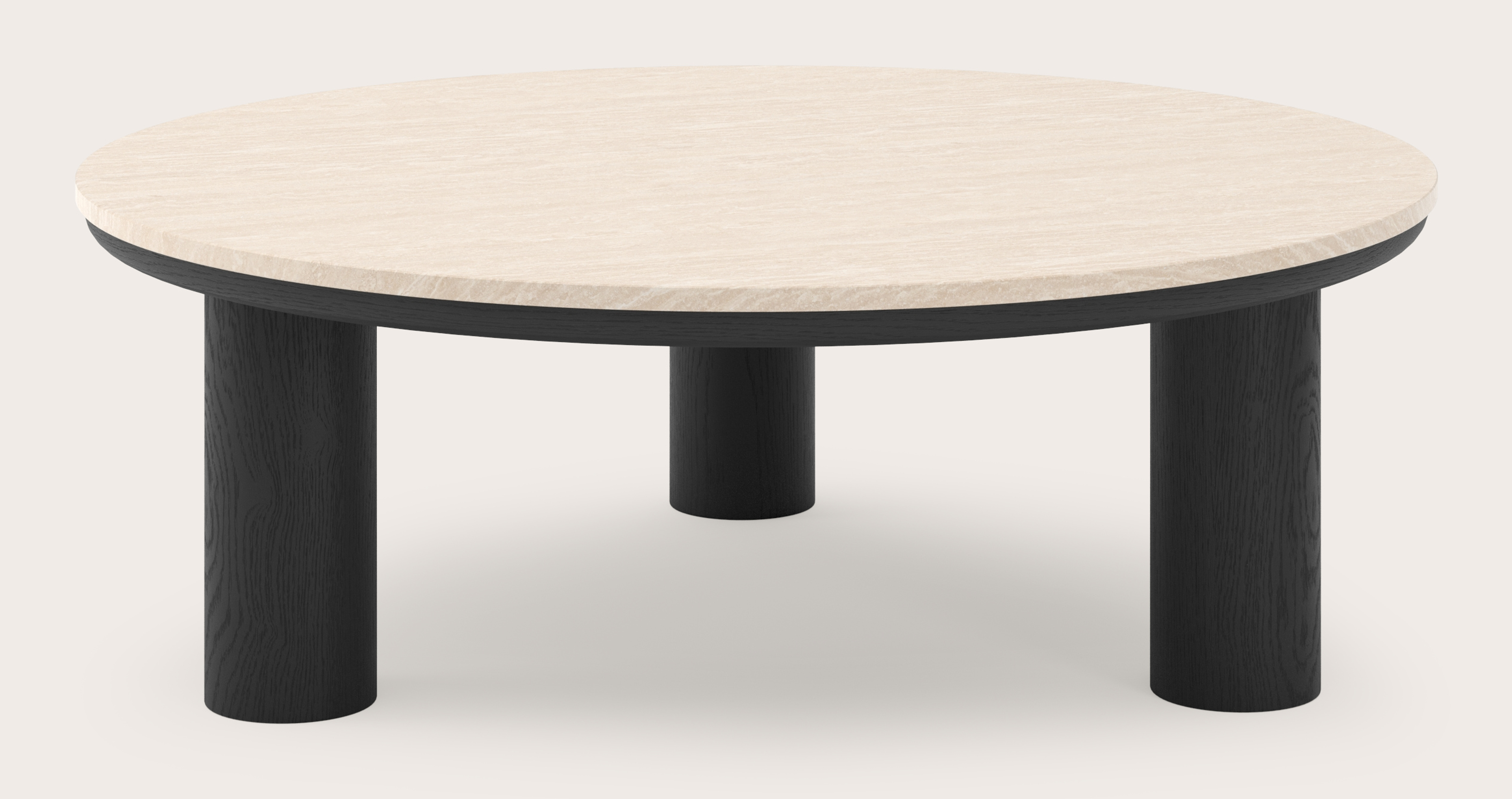 Salontafel Amato Rondo XSmall onderstel met rond Pietro blad in marmer kleur Travertin Ø 100 x 35 cm