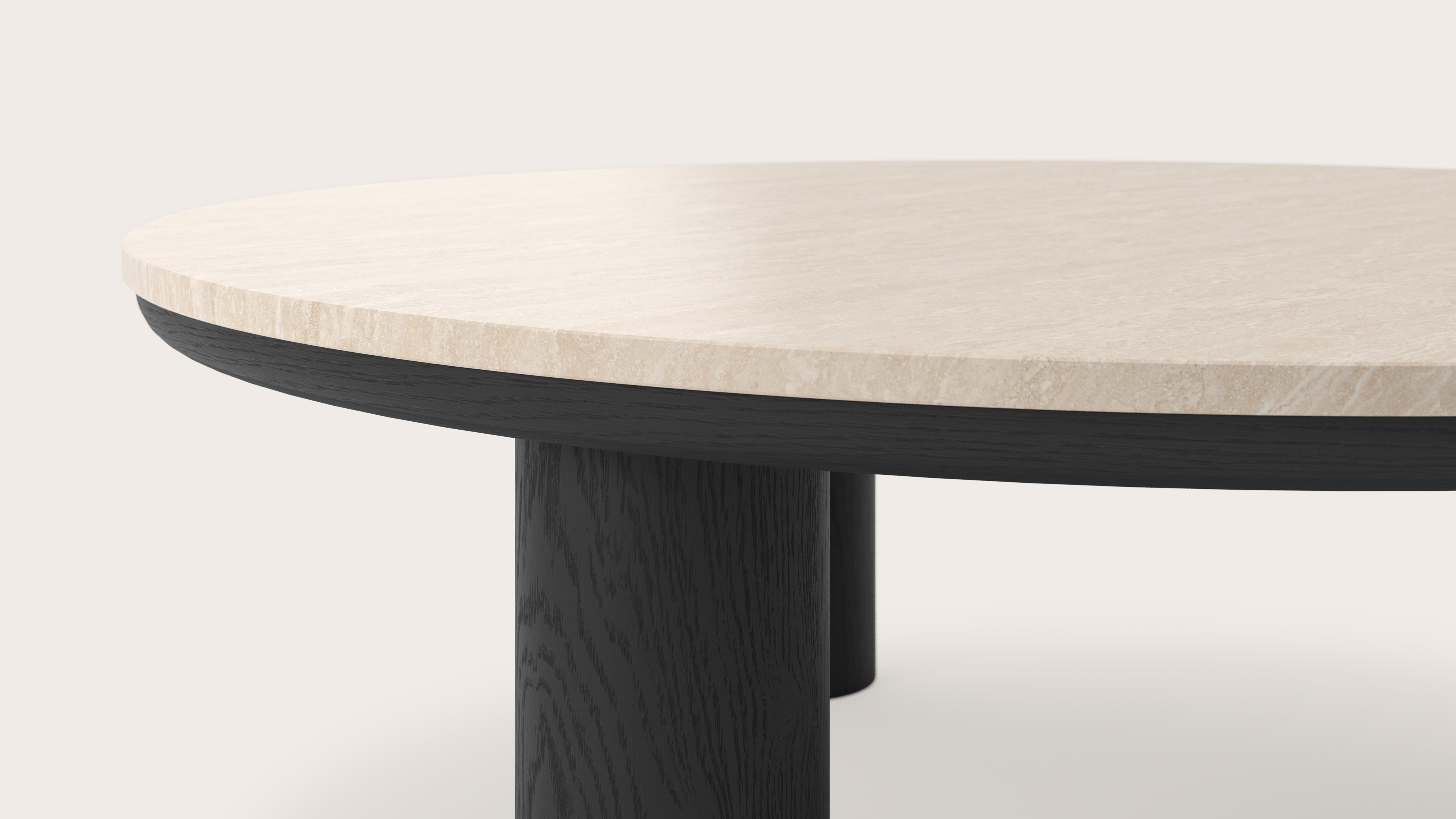 Salontafel Amato Rondo XSmall onderstel met rond Pietro blad in marmer kleur Travertin Ø 100 x 35 cm