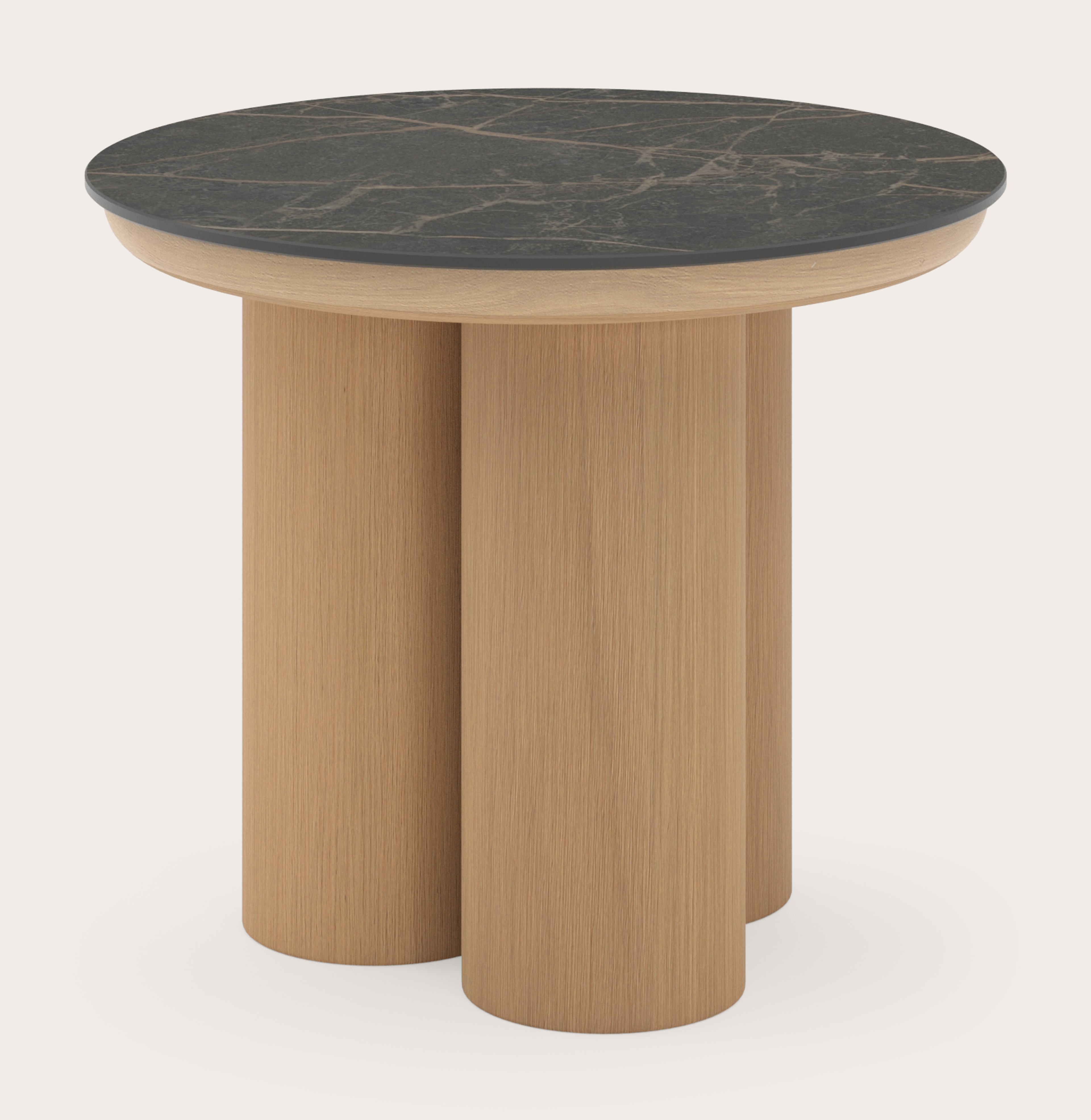 Table d'appoint Amato Rondo XSmall armature avec plateau Ceramo rond en céramique en couleur Black Obsession Ø 40 x 34 cm