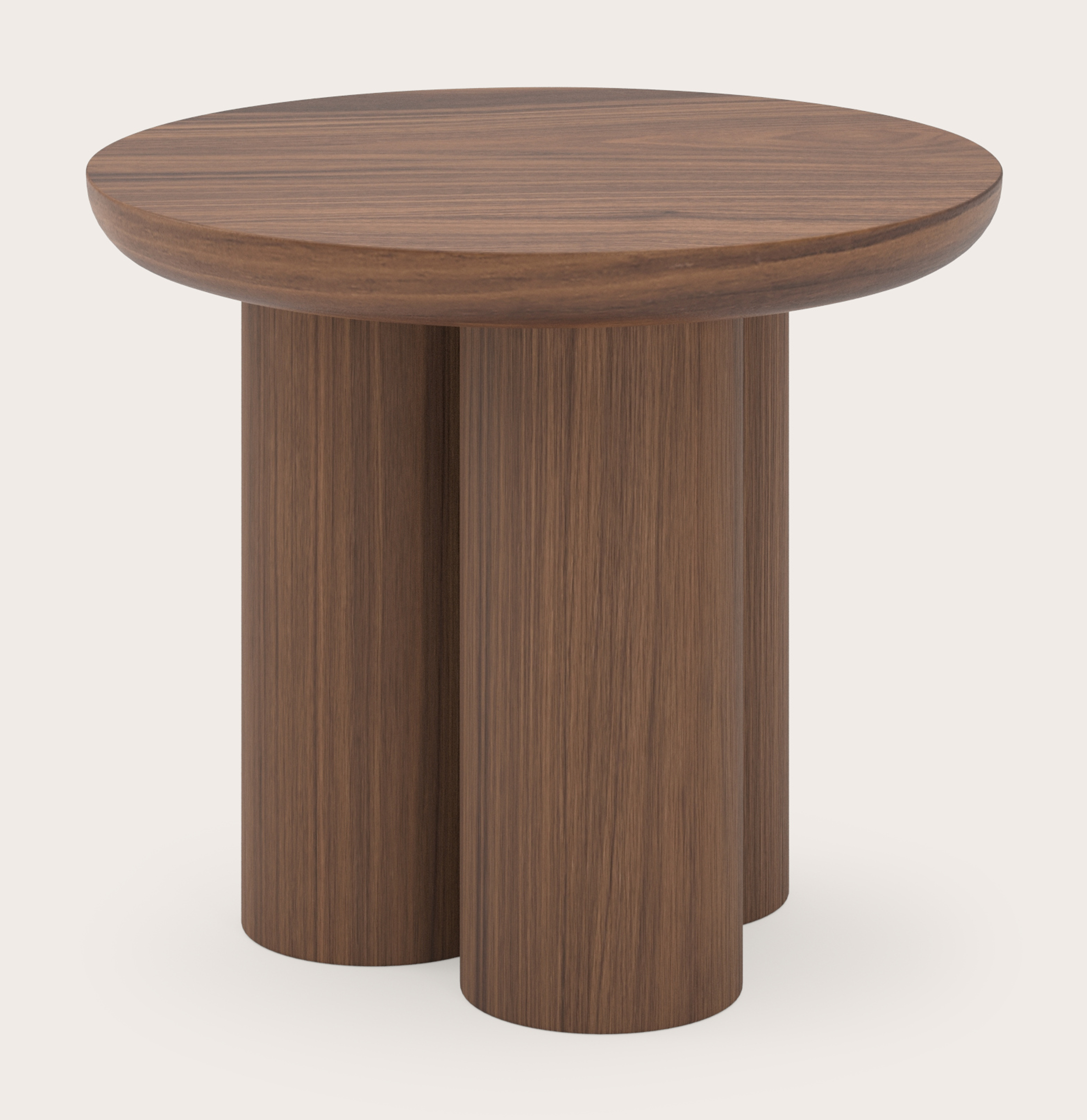 Bijzettafel Amato XSmall Rondo onderstel met rond Amato blad in walnoot Ø40 x 34 cm
