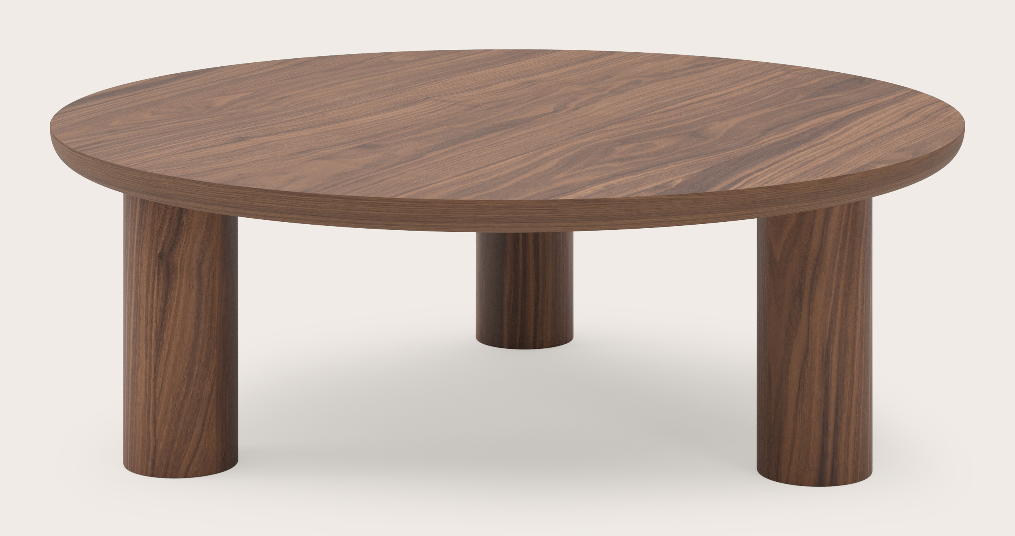 Table basse Amato XSmall Rondo armature avec plateau Amato rond en noyer Ø100 x 34 cm