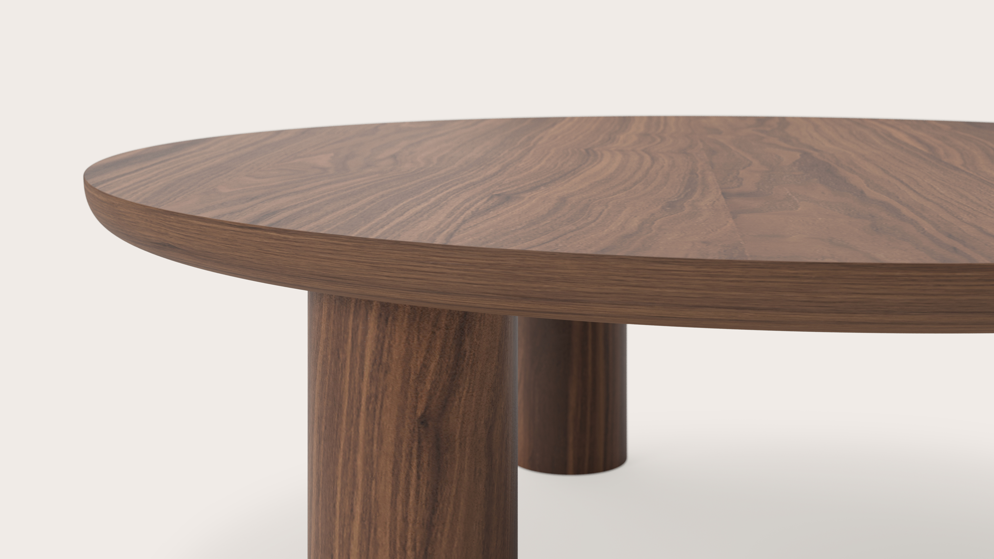 Table basse Amato XSmall Rondo armature avec plateau Amato rond en noyer Ø100 x 34 cm