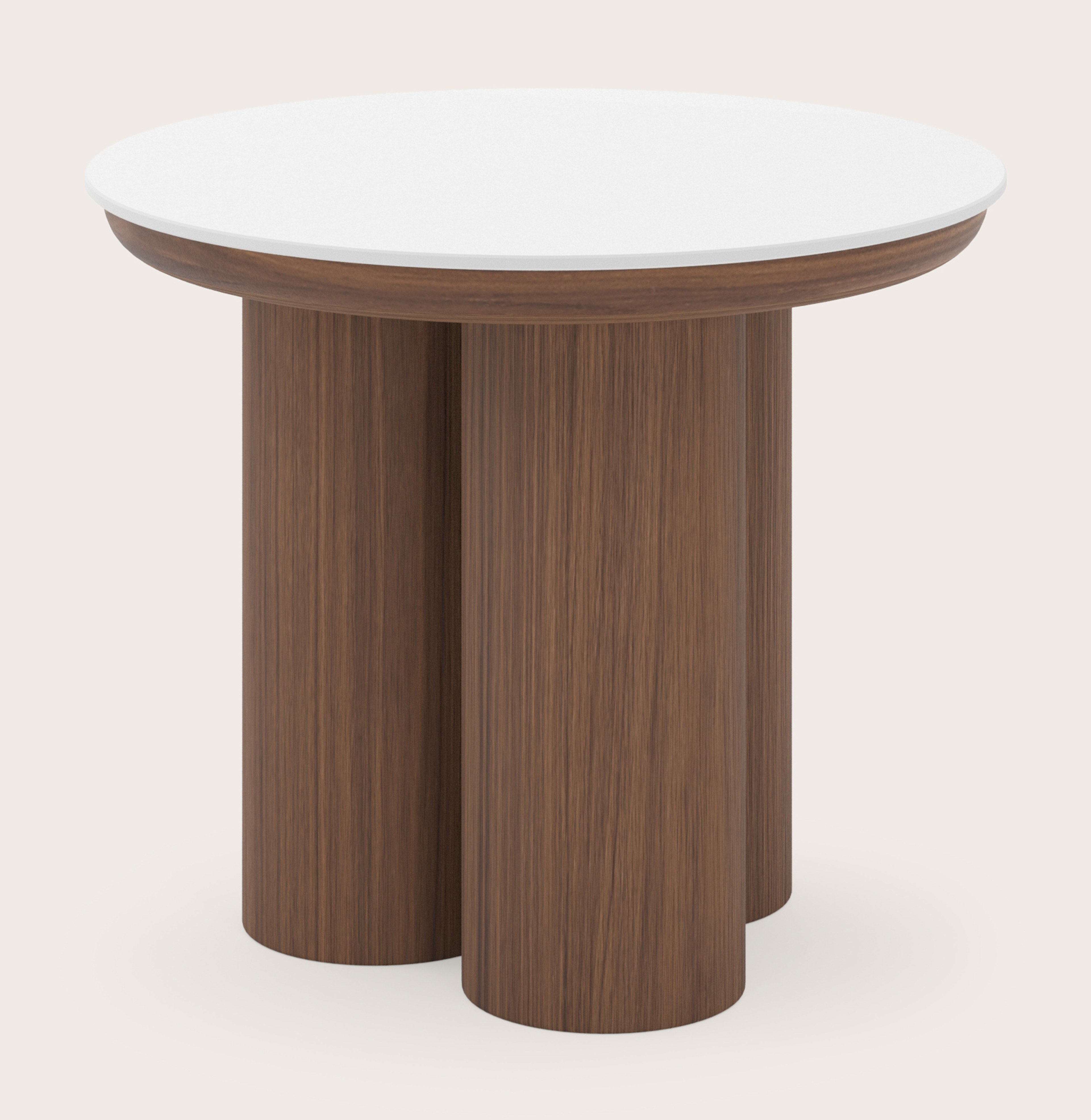 Table d'appoint Amato Rondo XSmall armature avec plateau Ceramo rond en céramique en couleur Arctic White Ø 40 x 34 cm