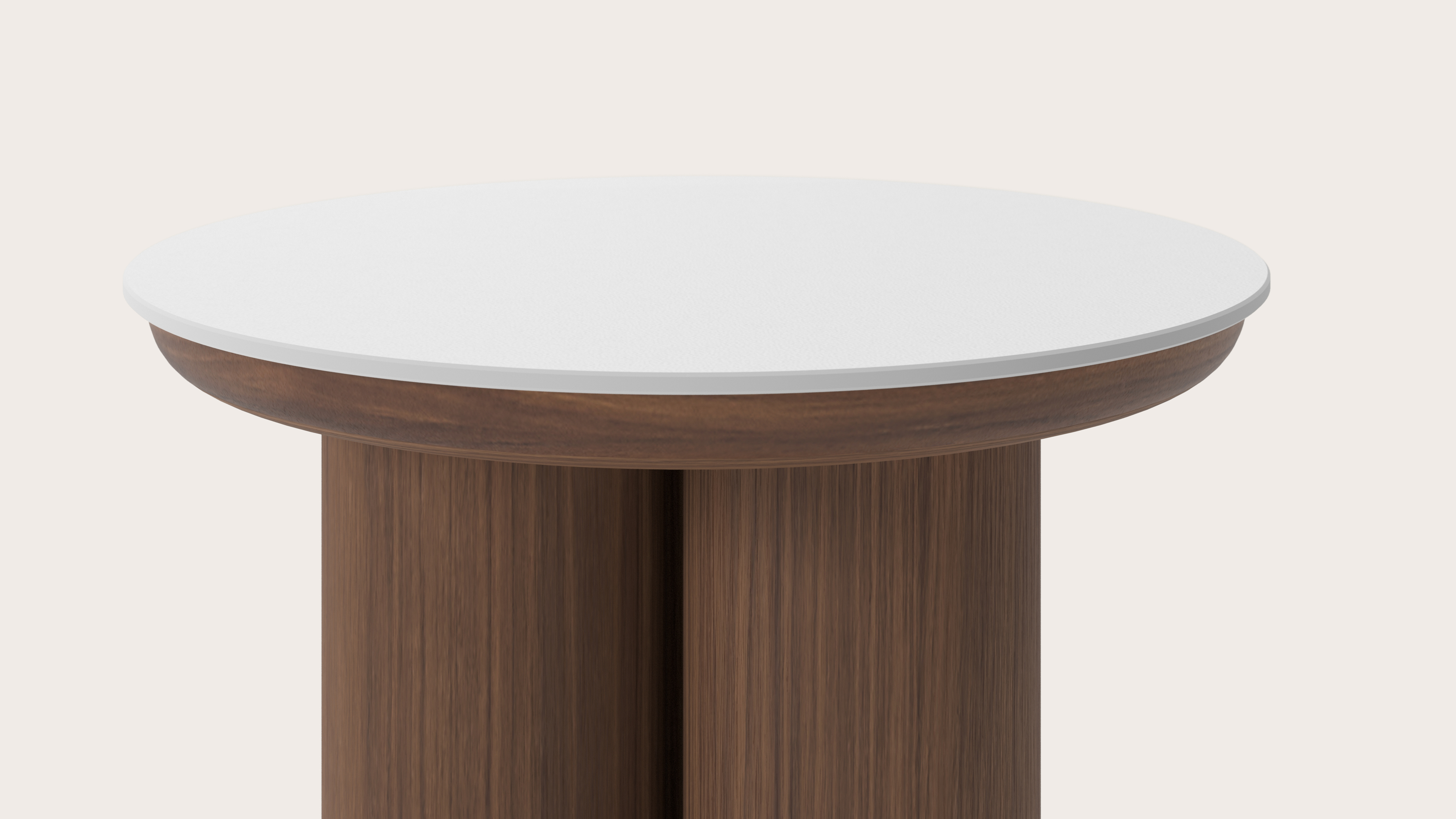 Table d'appoint Amato Rondo XSmall armature avec plateau Ceramo rond en céramique en couleur Arctic White Ø 40 x 34 cm