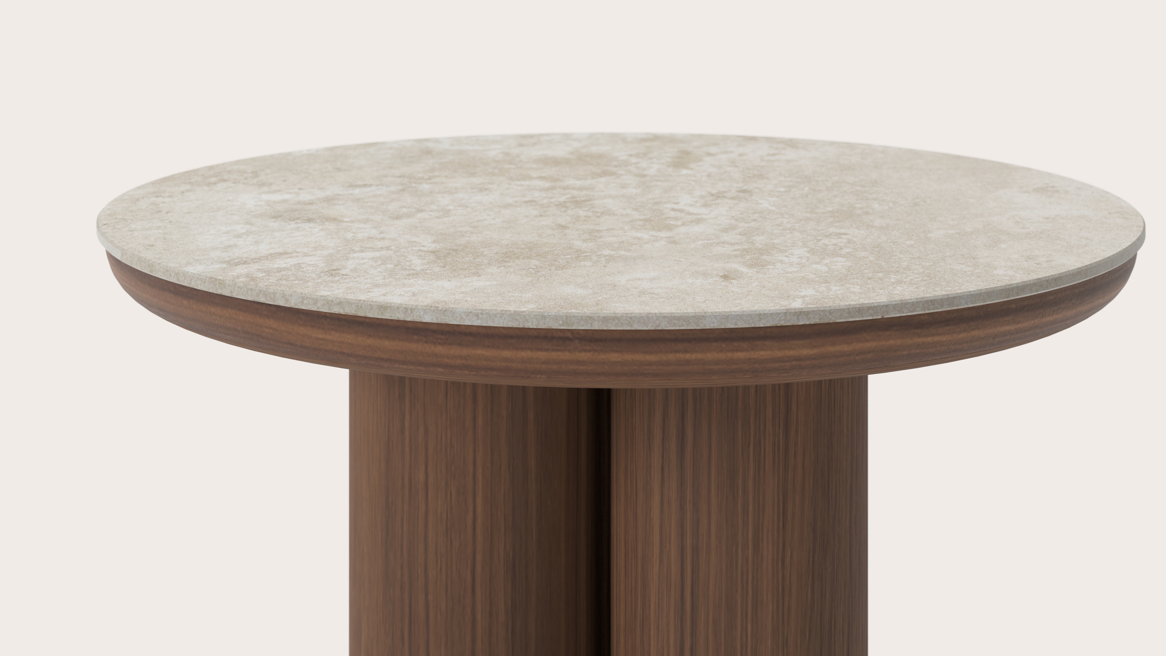 Bijzettafel Amato Rondo XSmall onderstel met rond volkeramisch Ceramo blad in kleur Rapolano Ø 50 x 34 cm