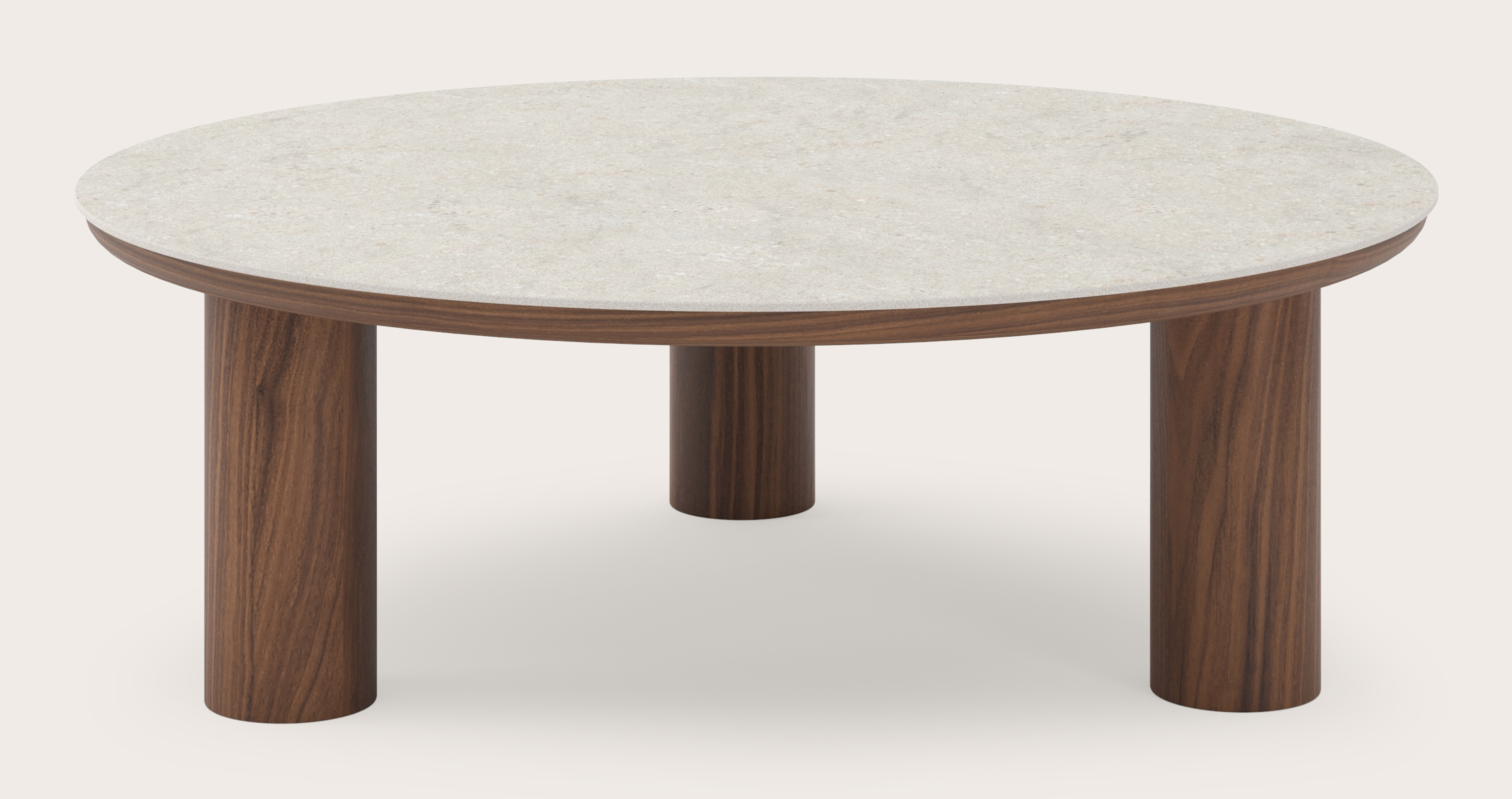Table basse Amato Rondo XSmall armature avec plateau Ceramo rond en céramique en couleur Shilin Ø 100 x 34 cm