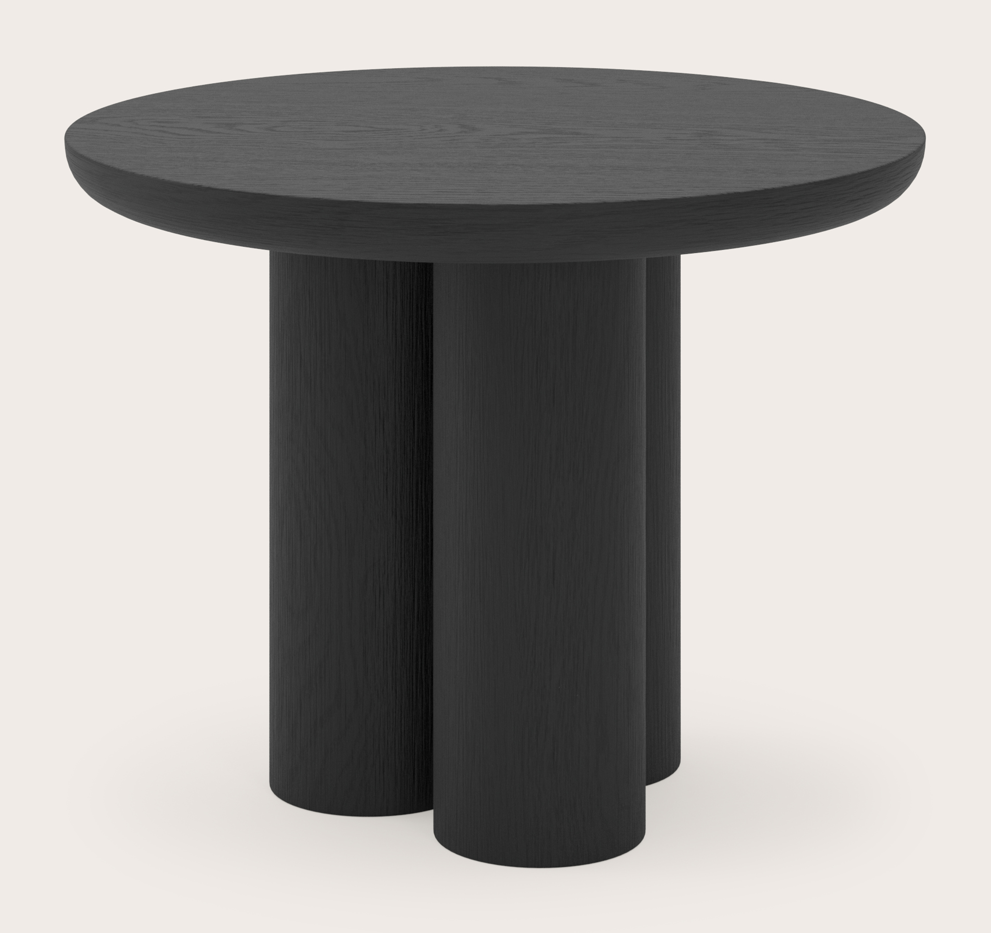Bijzettafel Amato XSmall Rondo onderstel met rond Amato blad in zwarte eik Ø50 x 39 cm