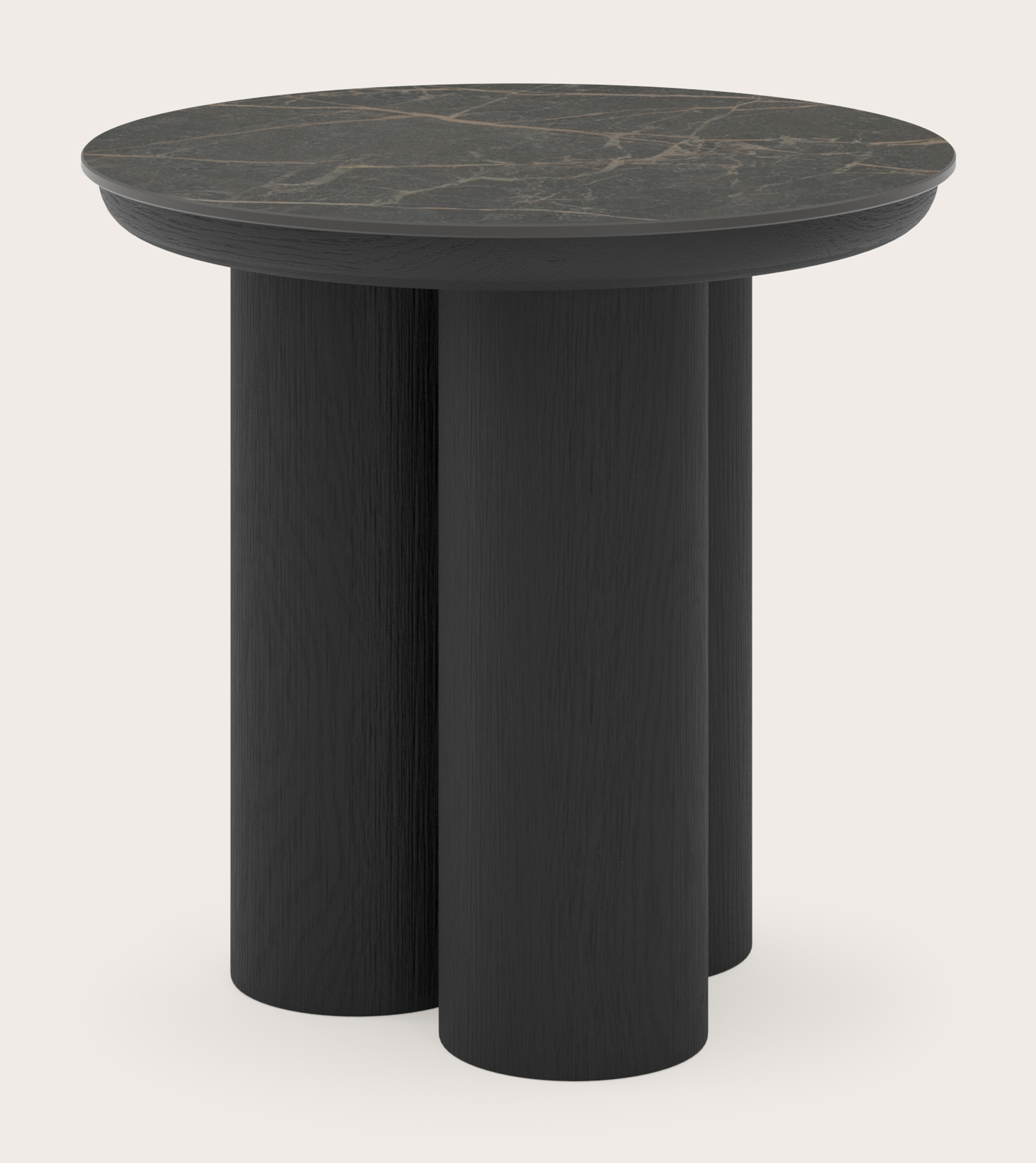 Table d'appoint Amato Rondo XSmall armature avec plateau Ceramo rond en céramique en couleur Black Obsession Ø 40 x 39 cm