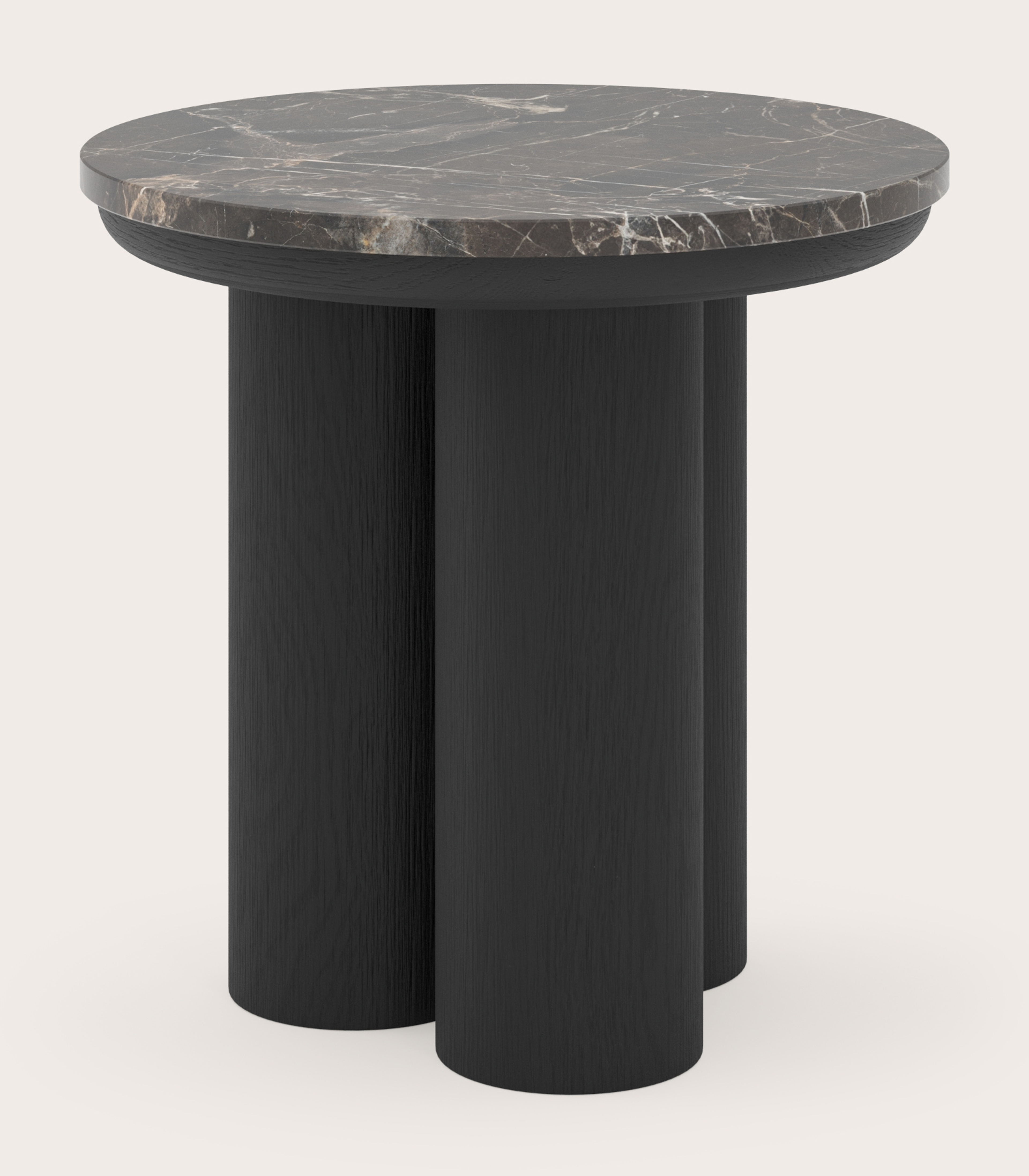 Bijzettafel Amato Rondo XSmall onderstel met rond Pietro blad in marmer kleur Dark Coffee Ø 40 x 40 cm